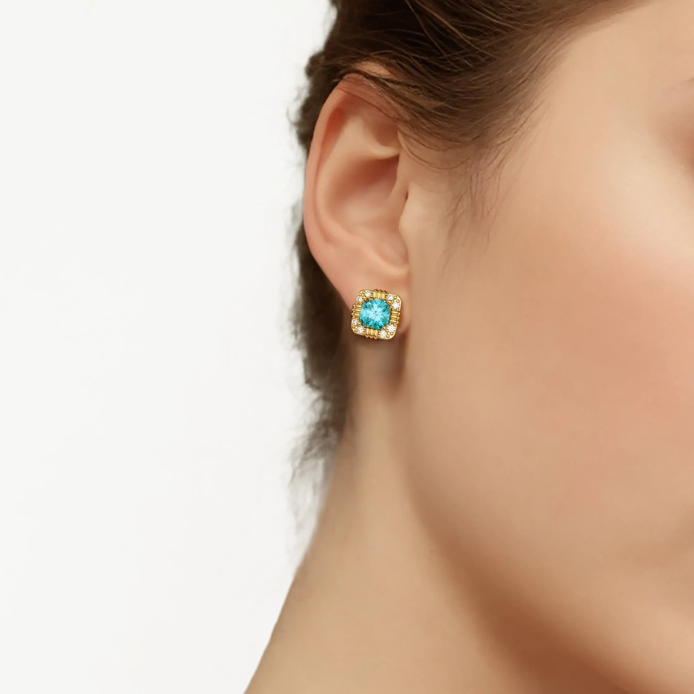 Pavé Solitaire Stud Earrings sold by Vanimy Jewelry product image thumbnail 2