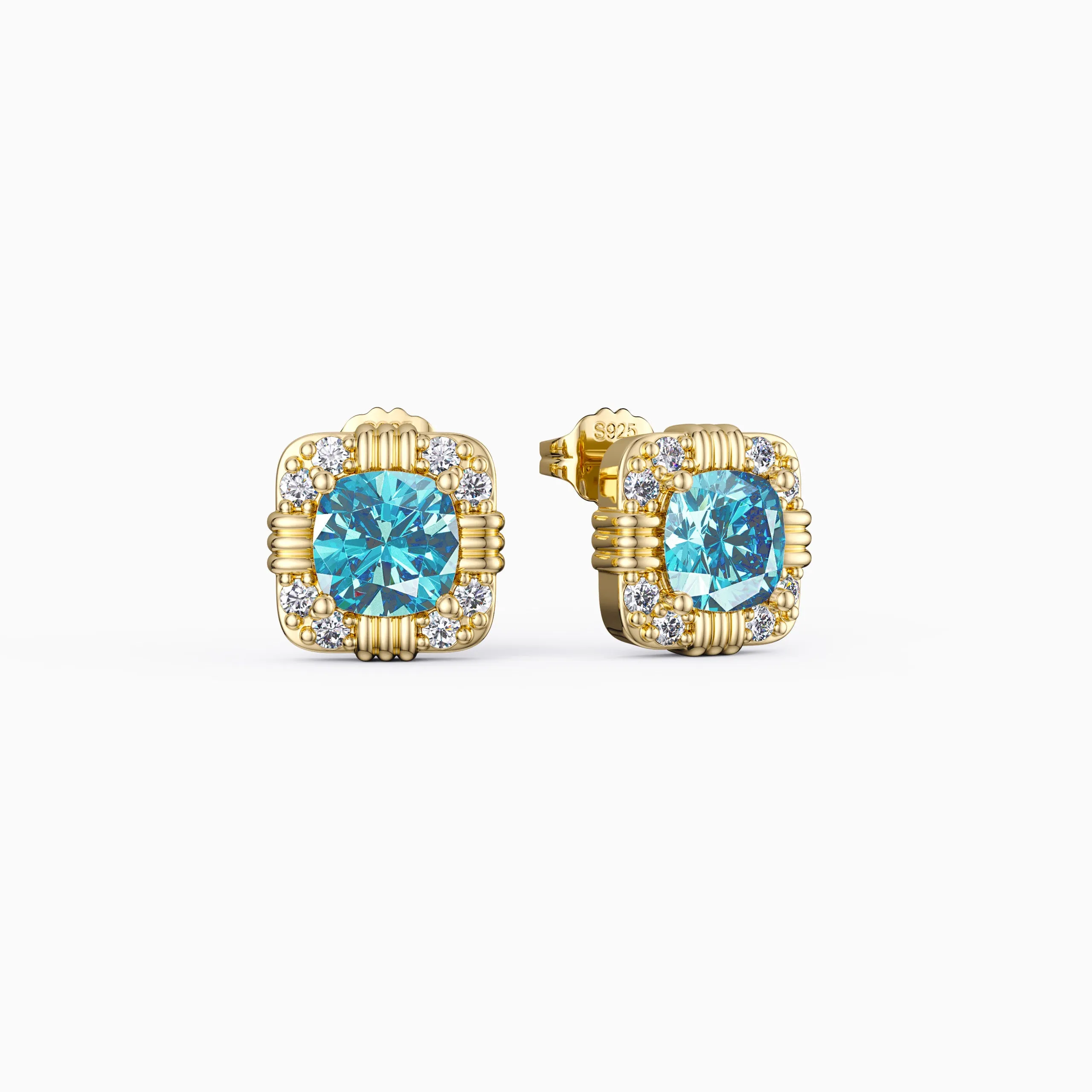Pavé Solitaire Stud Earrings sold by Vanimy Jewelry