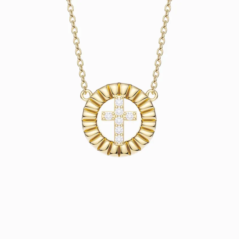 Devout Round Cross Symbol Necklace sold by Vanimy Jewelry