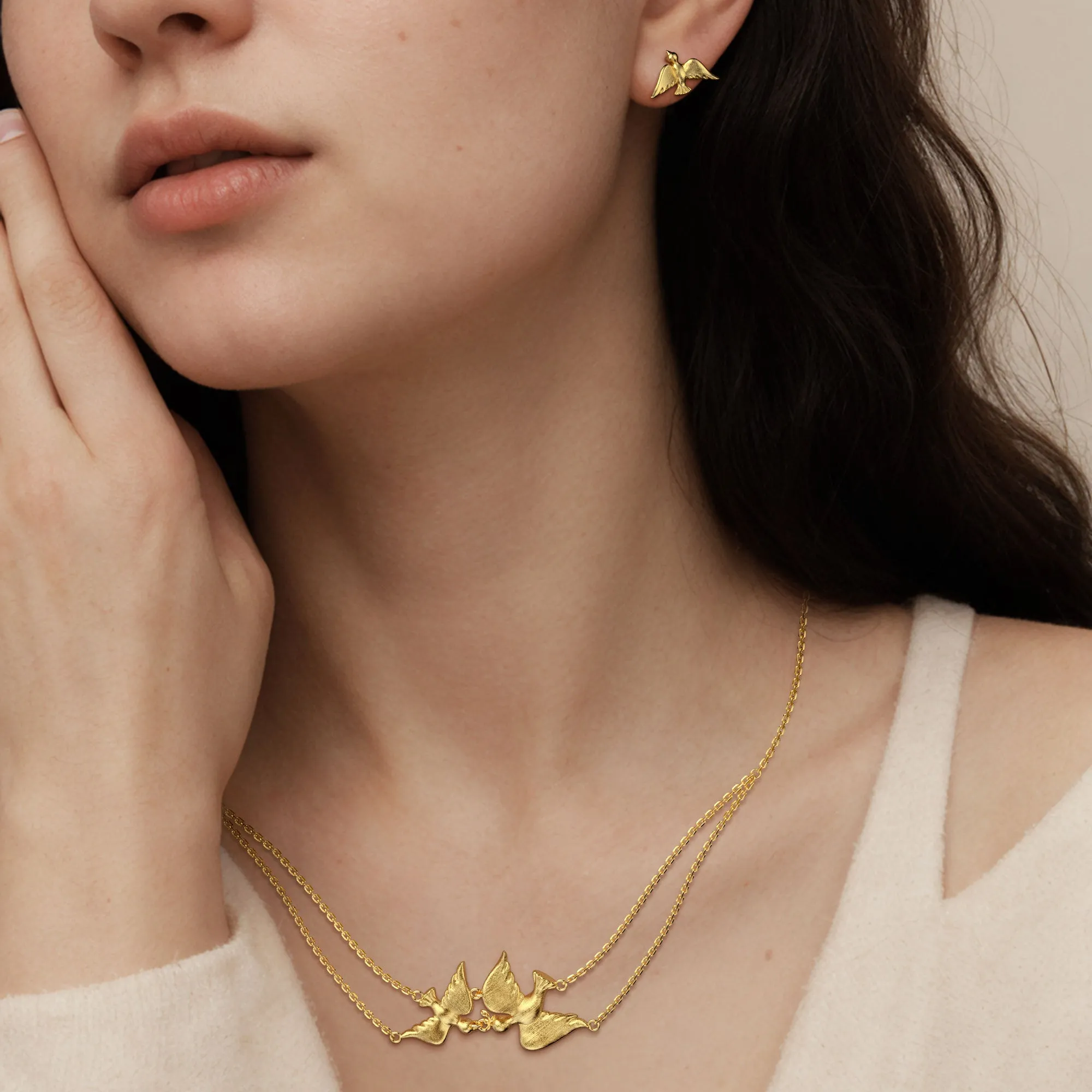 Dove Double Chain Necklace sold by Vanimy Jewelry product image thumbnail 3