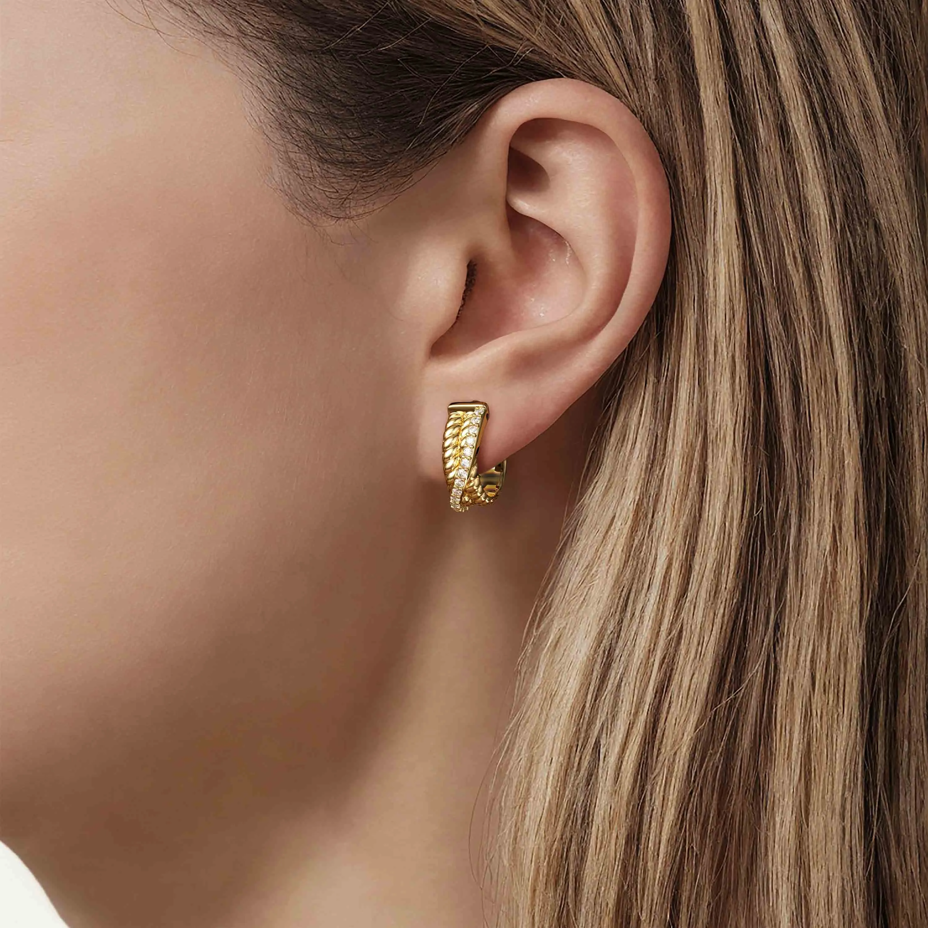 Twisted Hoop Earrings sold by Vanimy Jewelry product image thumbnail 2