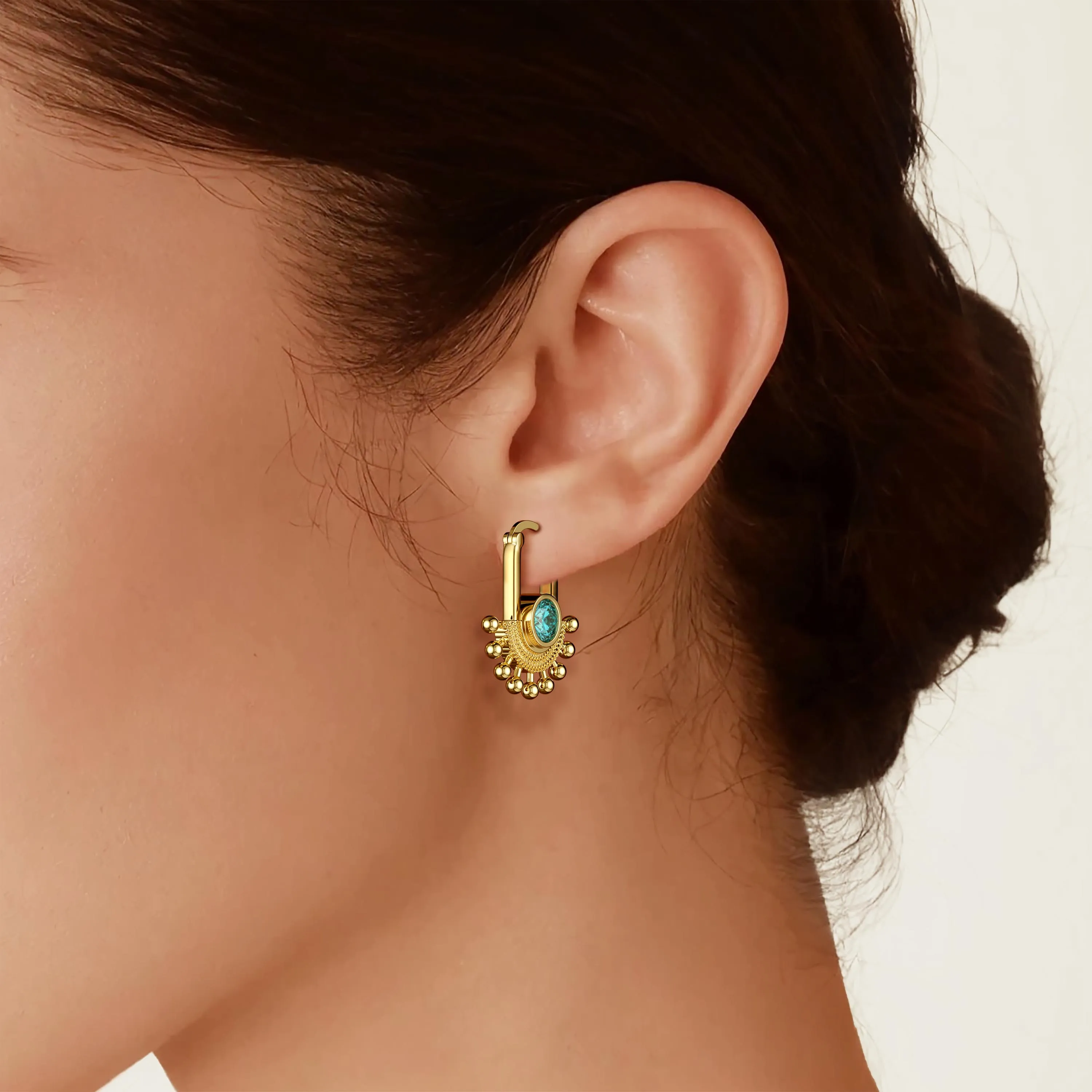 ‘Rise and Shine' Sunburst Hoop Earrings sold by Vanimy Jewelry product image thumbnail 2