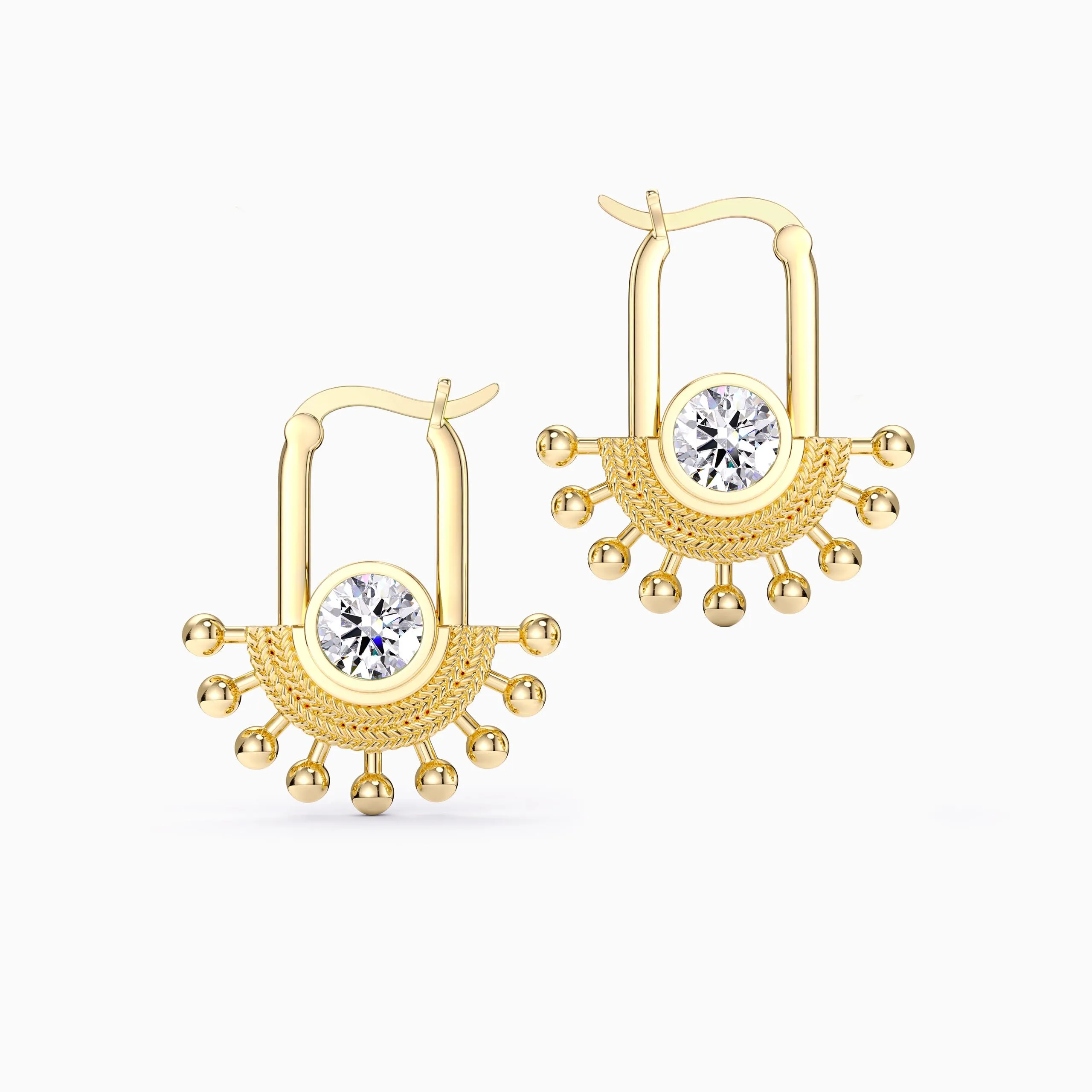 ‘Rise and Shine' Sunburst Hoop Earrings sold by Vanimy Jewelry product image thumbnail 5