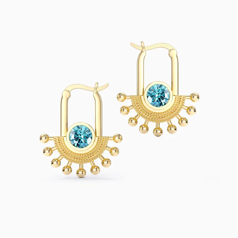 ‘Rise and Shine' Sunburst Hoop Earrings sold by Vanimy Jewelry