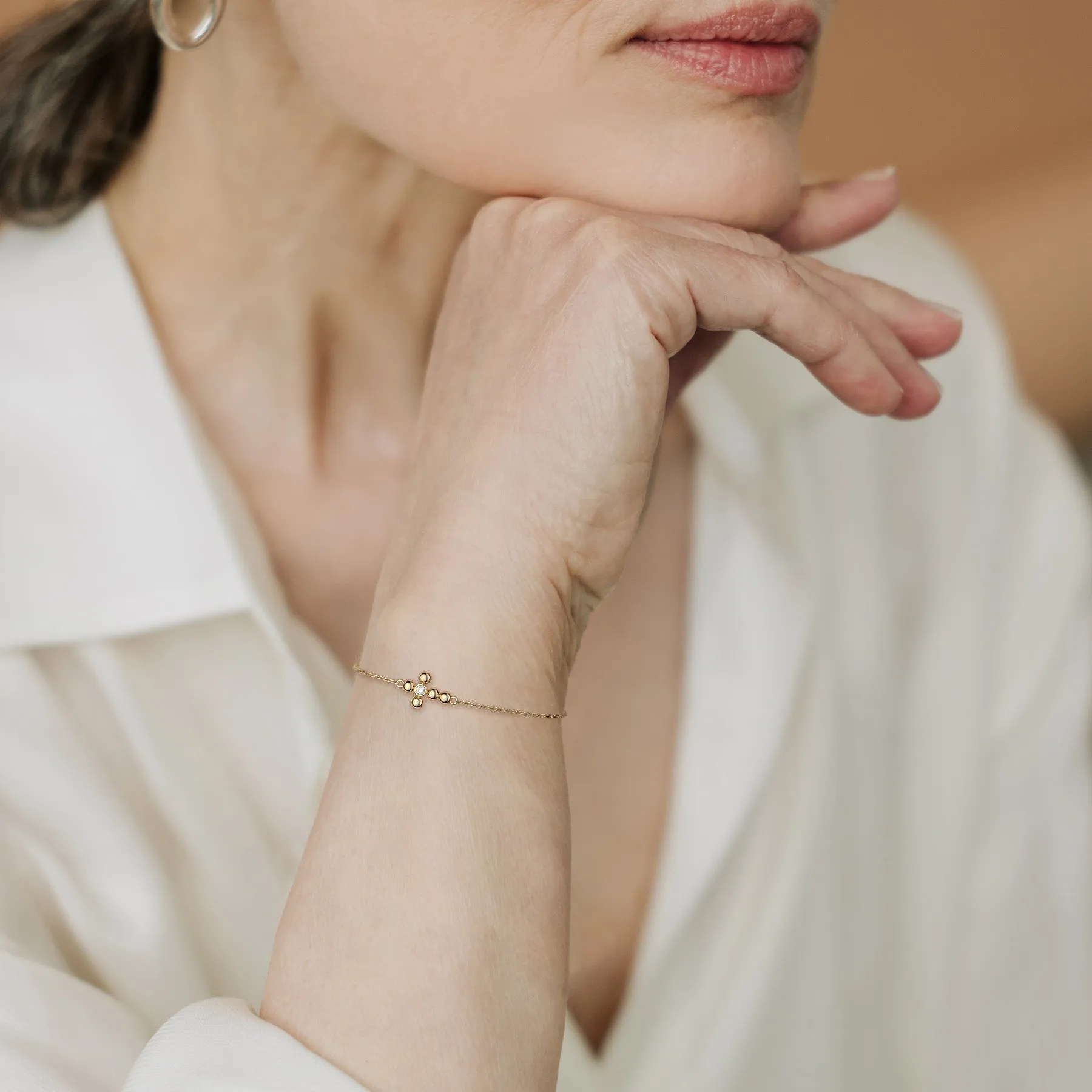 Classic Sterling Silver Cross Bracelet sold by Vanimy Jewelry product image thumbnail 2