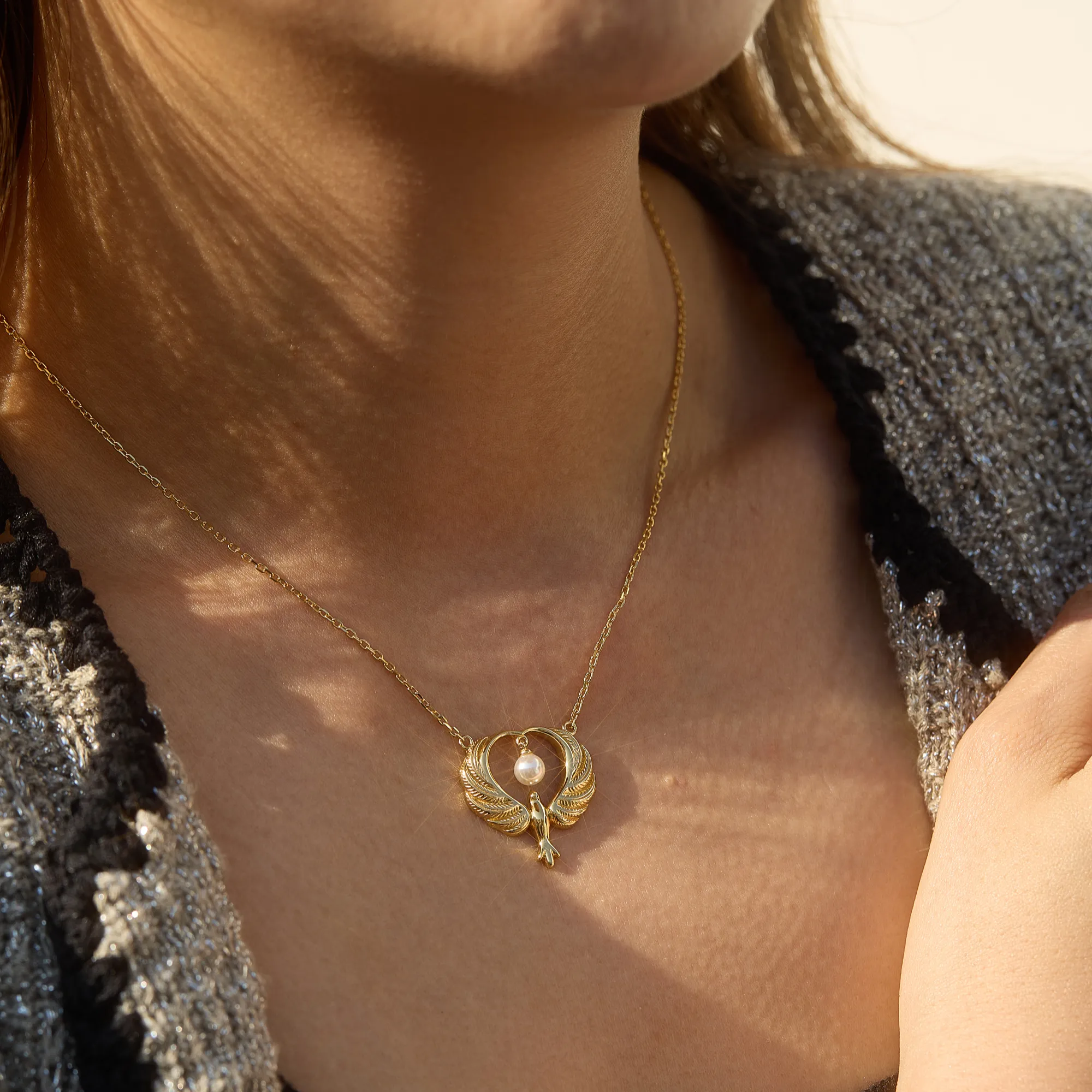 Maternal Love Dove Pearl Necklace sold by Vanimy Jewelry product image thumbnail 2