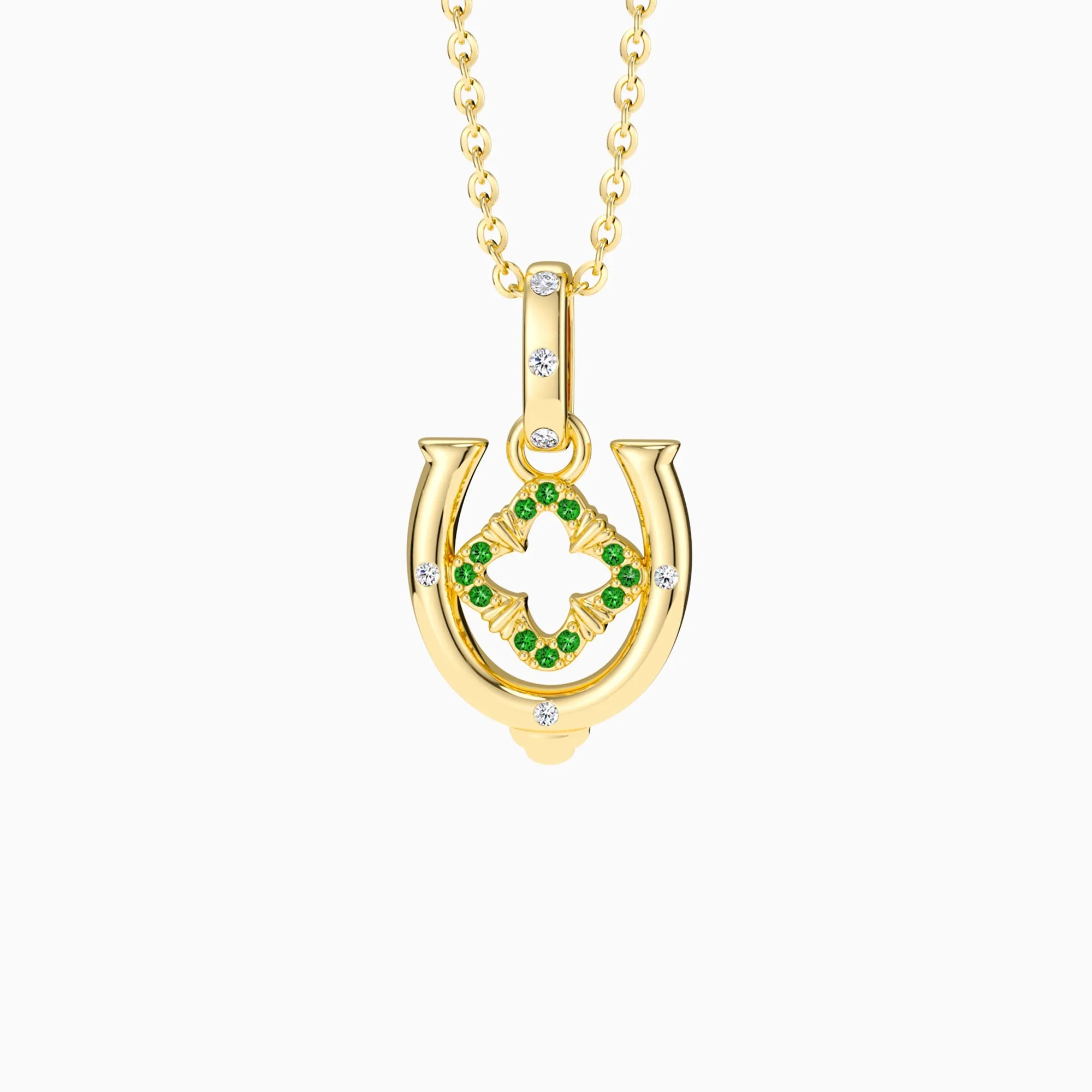 Horseshoe Four Leaf Clover Luck Charm Pendant sold by Vanimy Jewelry product image thumbnail 2