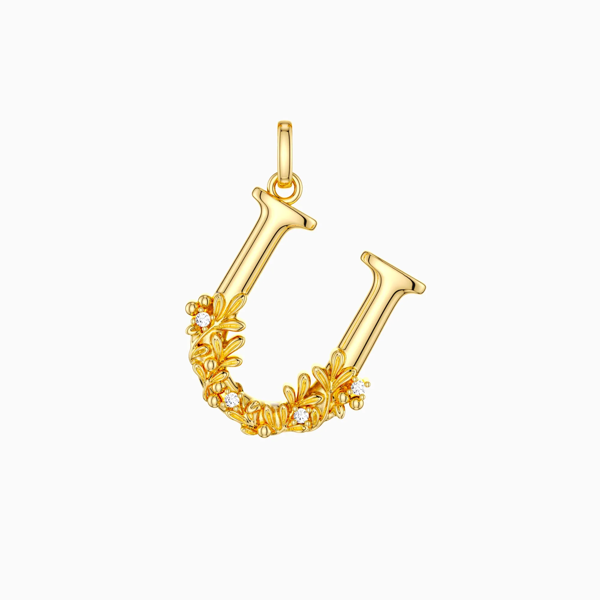 Uva Ursi Blossom Letter U Pendant sold by Vanimy Jewelry