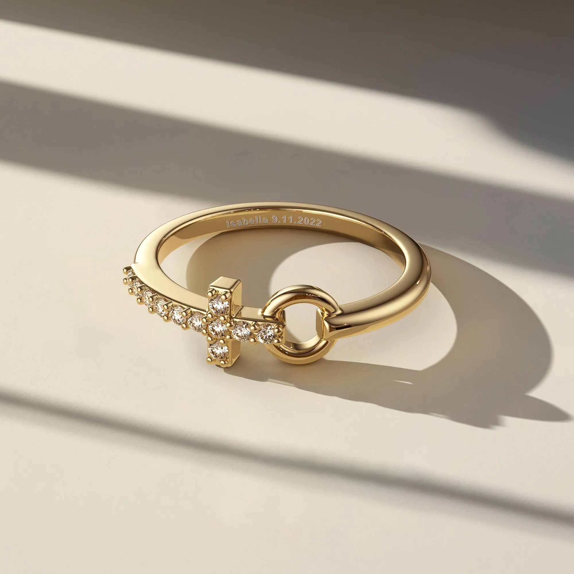 Customized Pray Cross And Circle Ring sold by Vanimy Jewelry product image thumbnail 2