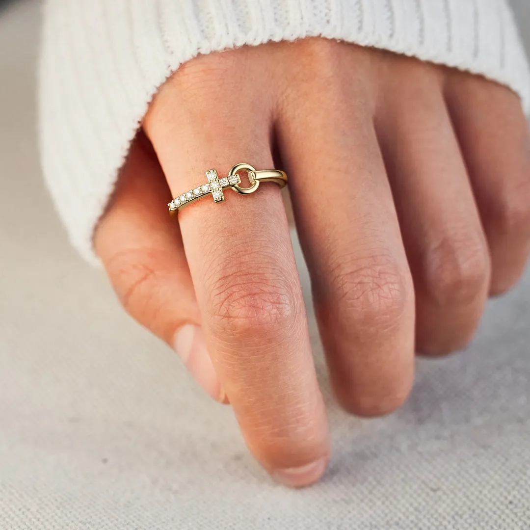 Customized Pray Cross And Circle Ring sold by Vanimy Jewelry product image thumbnail 5