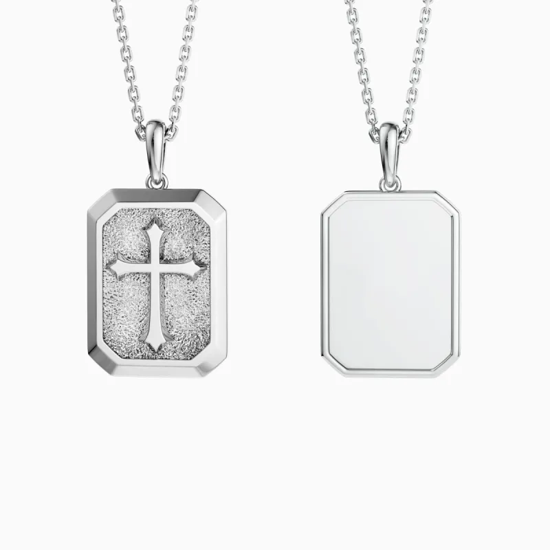 Customized Cross Engraved Scapular Necklace sold by Vanimy Jewelry
