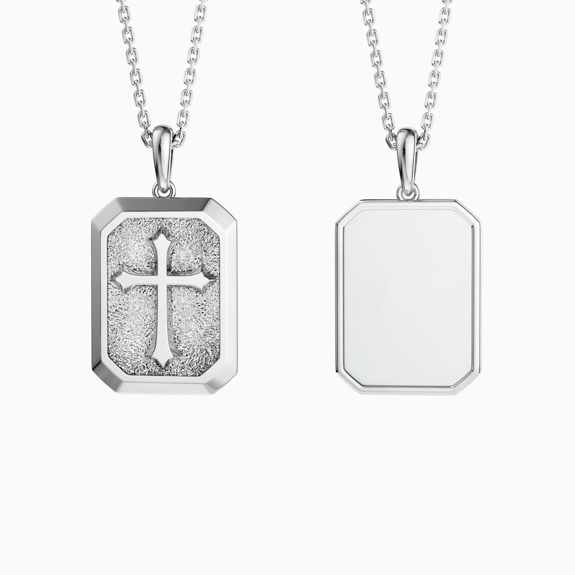 Customized Cross Engraved Scapular Necklace sold by Vanimy Jewelry