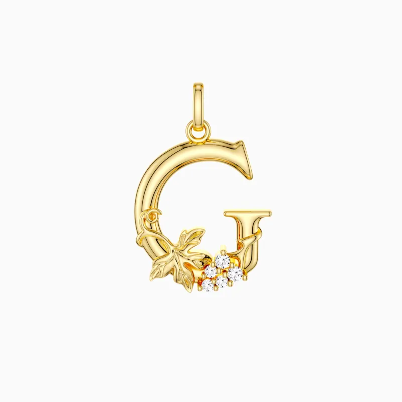 Grape Blossom Letter G Pendant sold by Vanimy Jewelry
