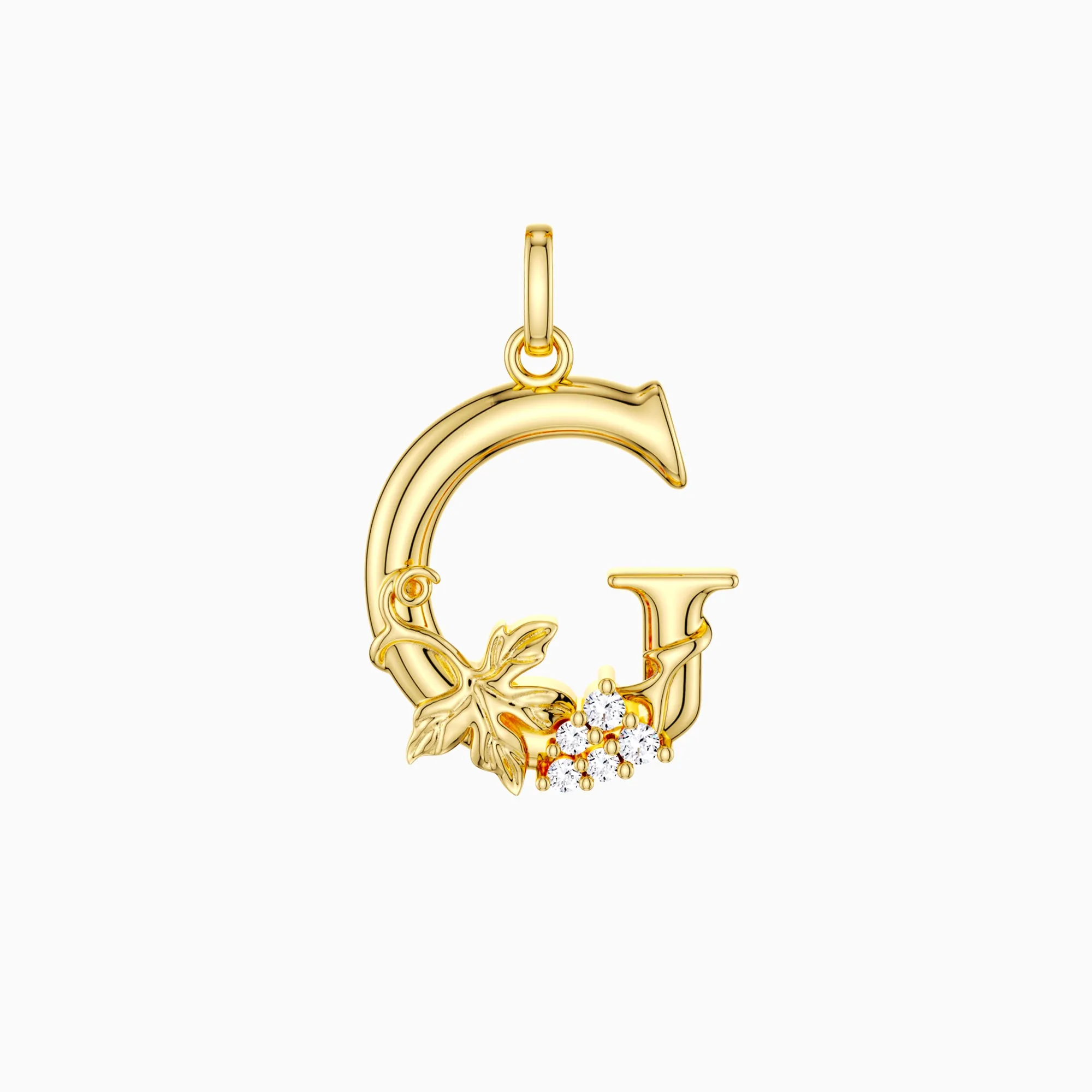 Grape Blossom Letter G Pendant sold by Vanimy Jewelry