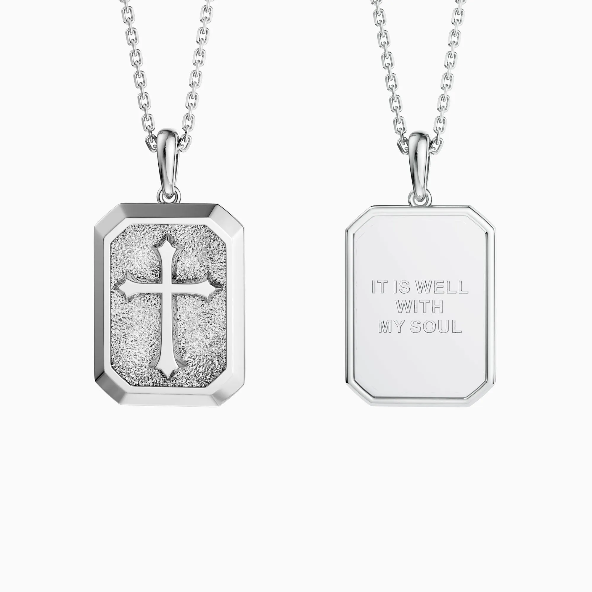 It Is Well With My Soul Cross Engraved Necklace sold by Vanimy Jewelry