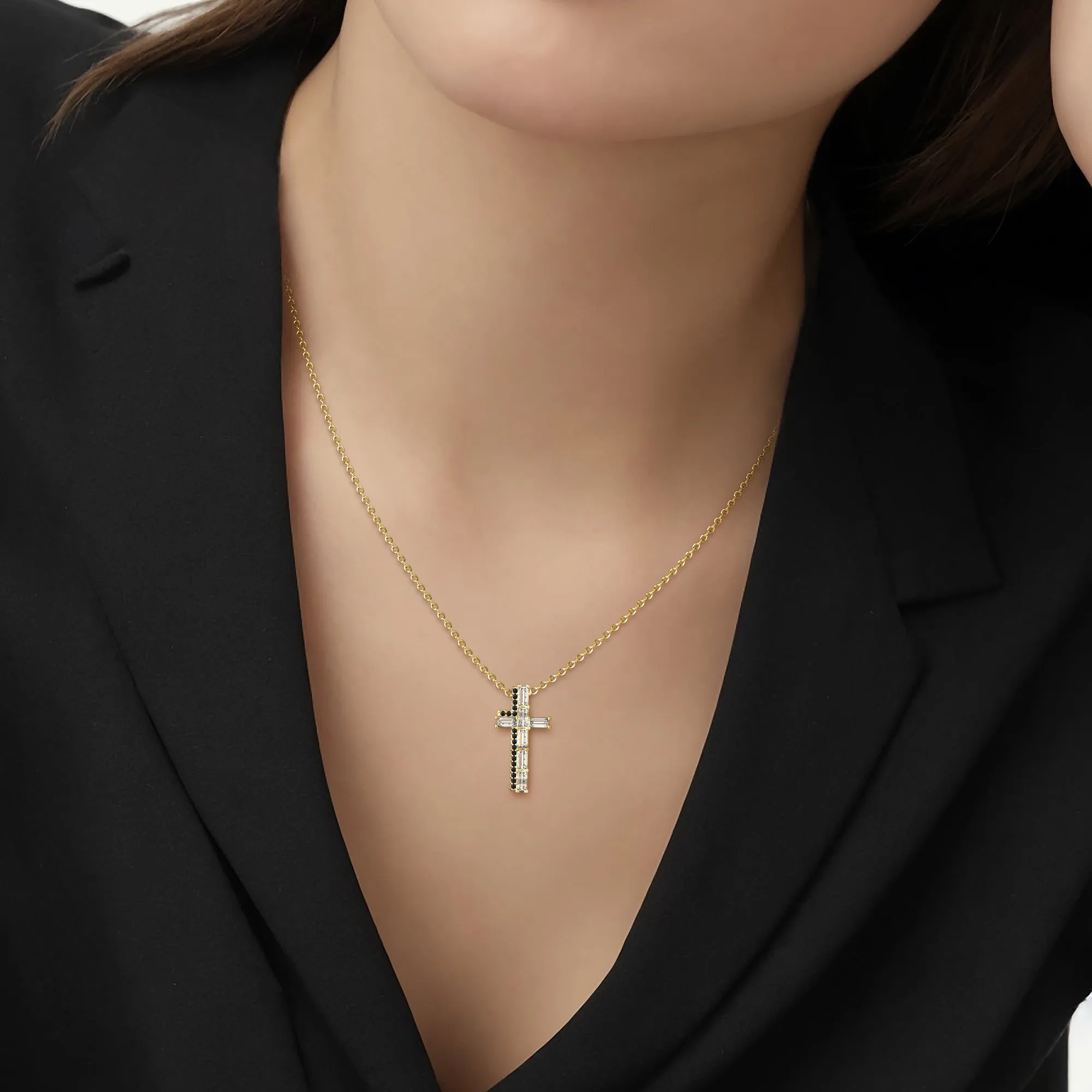 Modern Cross Amulet Pendant Necklace sold by Vanimy Jewelry product image thumbnail 3