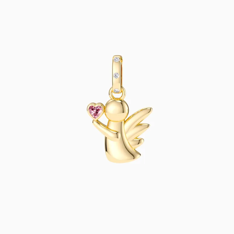 Angel with Pink Heart Love Charm Pendant sold by Vanimy Jewelry