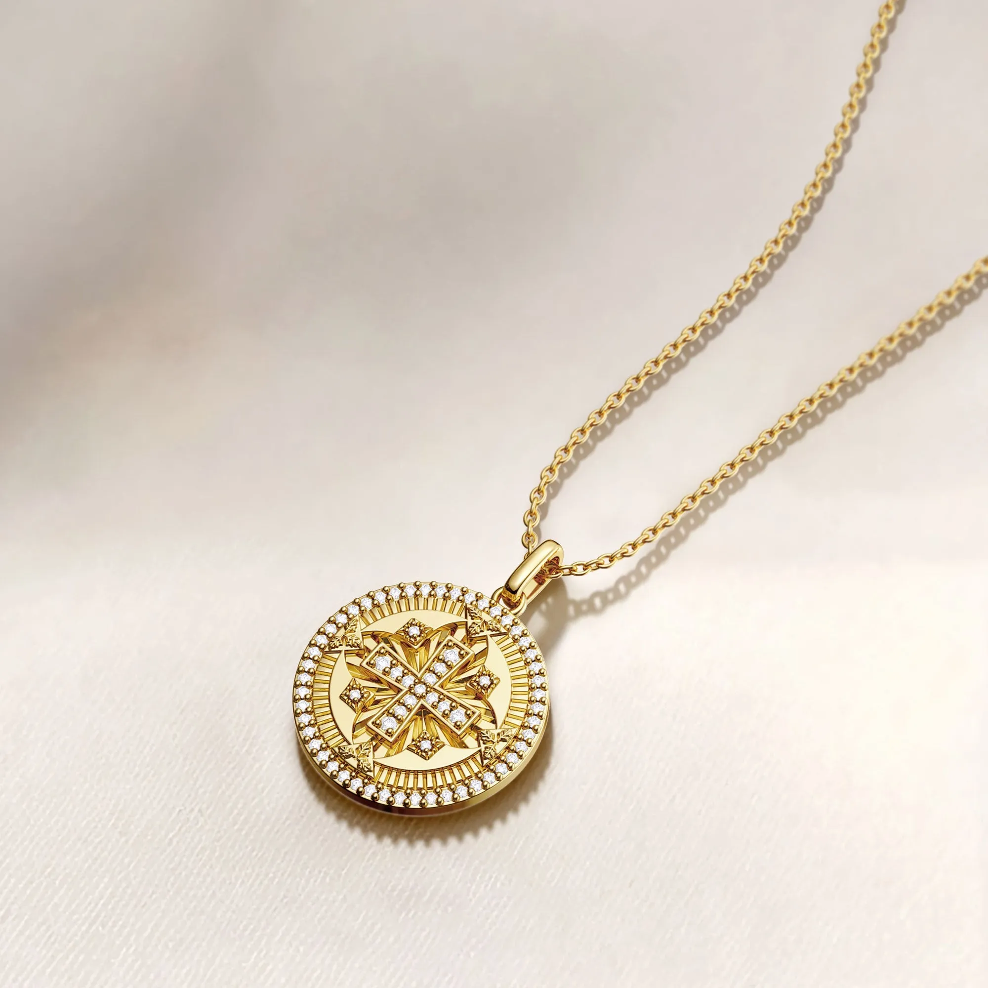 Divine Radiance Cross Protection Prayer Medallion Pendant Necklace - Plain Back sold by Vanimy Jewelry product image thumbnail 4