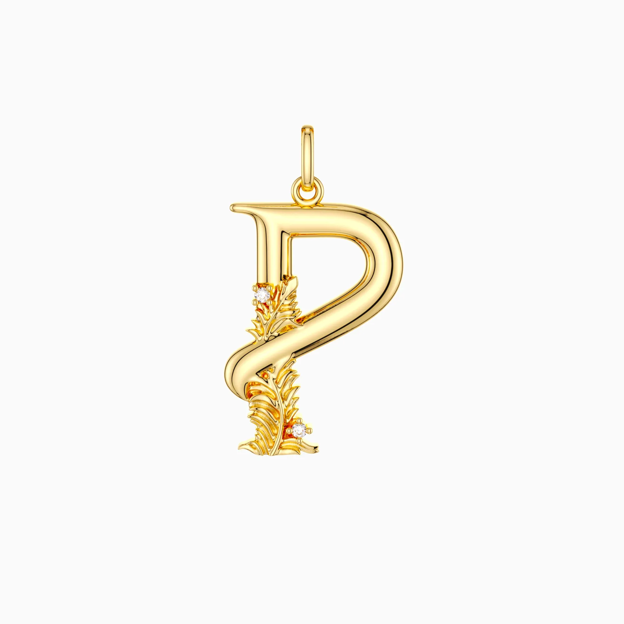 Palm Branch Blossom Letter P Pendant sold by Vanimy Jewelry