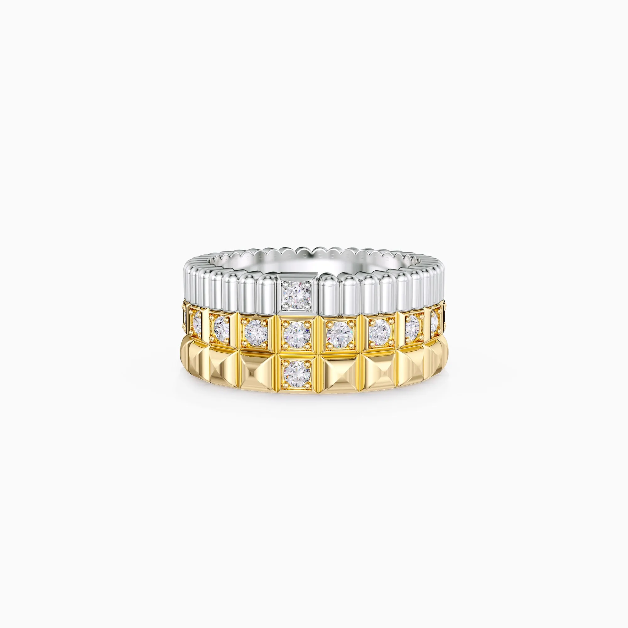 Eternal Unity Cross Two tones Stackable Ring Set sold by Vanimy Jewelry