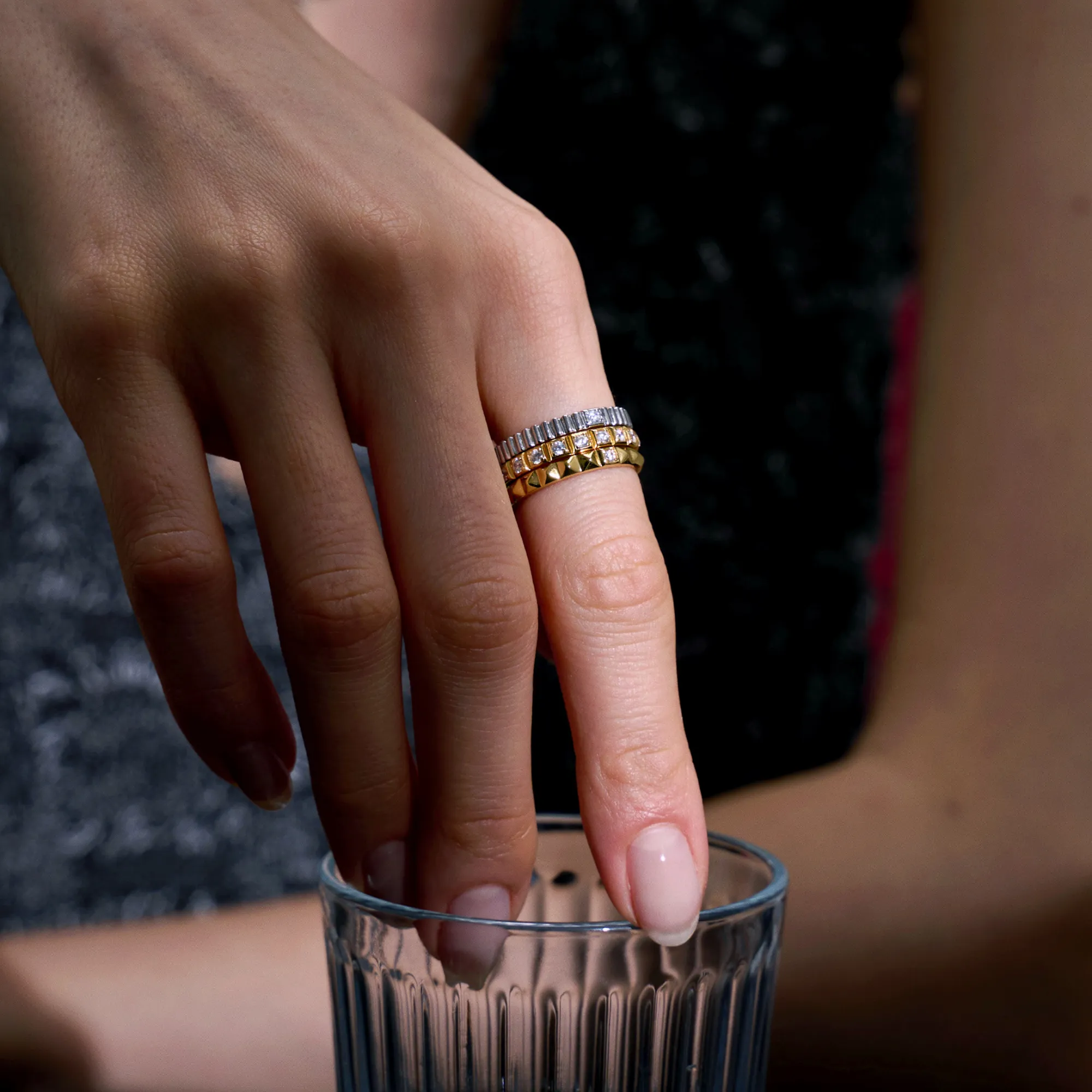 Eternal Unity Cross Two tones Stackable Ring Set sold by Vanimy Jewelry product image thumbnail 3