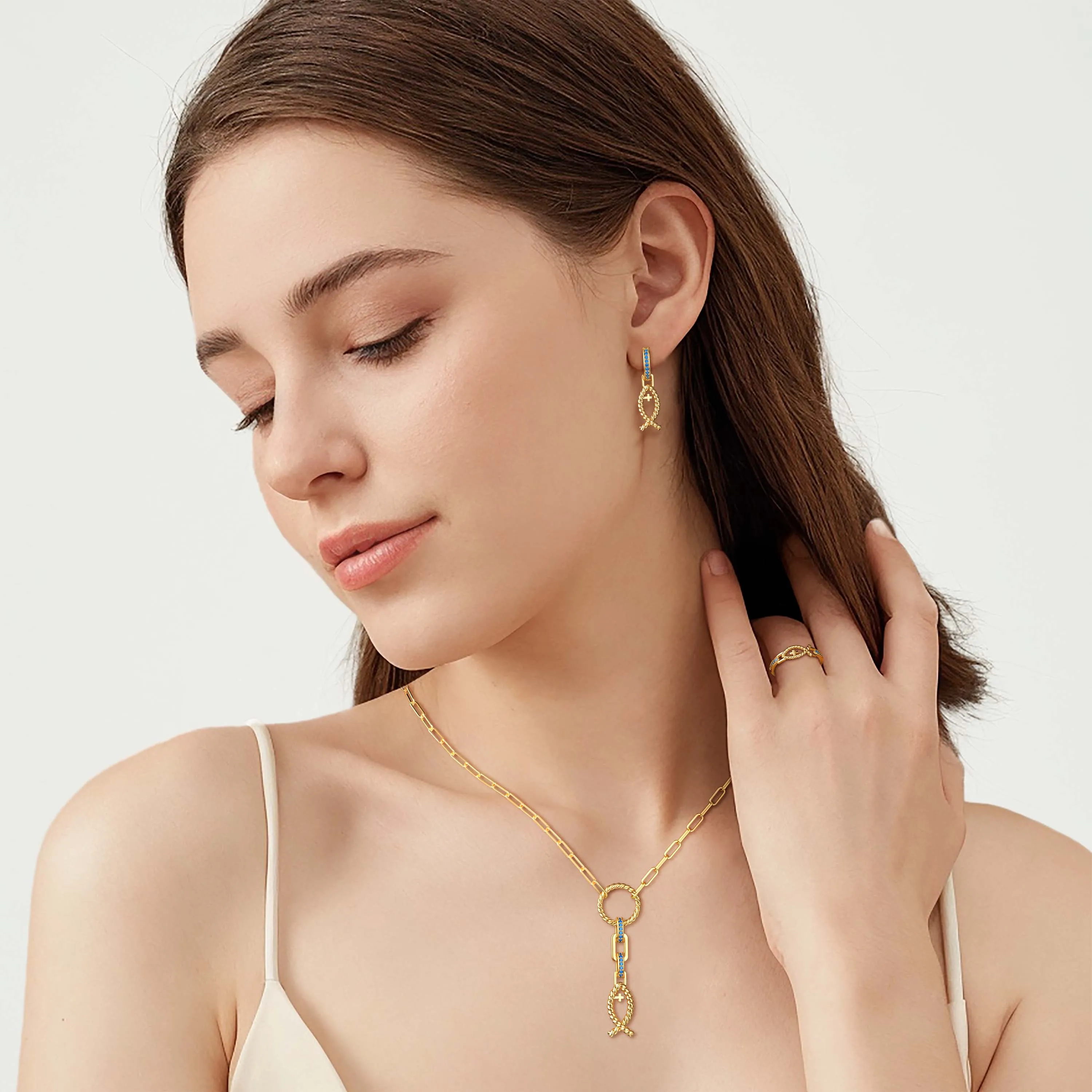 Cord Ichthys Earrings sold by Vanimy Jewelry product image thumbnail 3