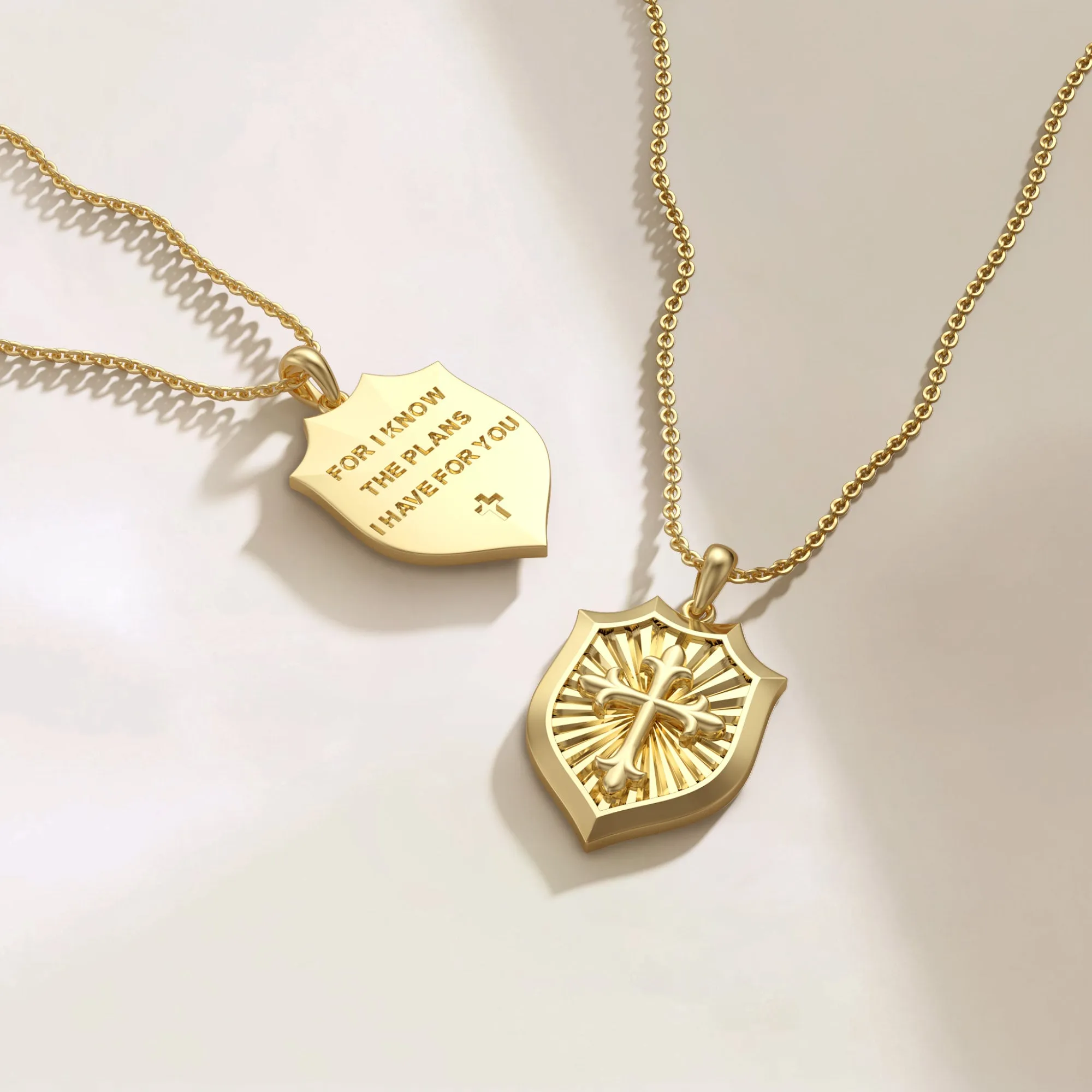 Radiant Shield Cross Protection Pendant Medallion Necklace sold by Vanimy Jewelry product image thumbnail 3