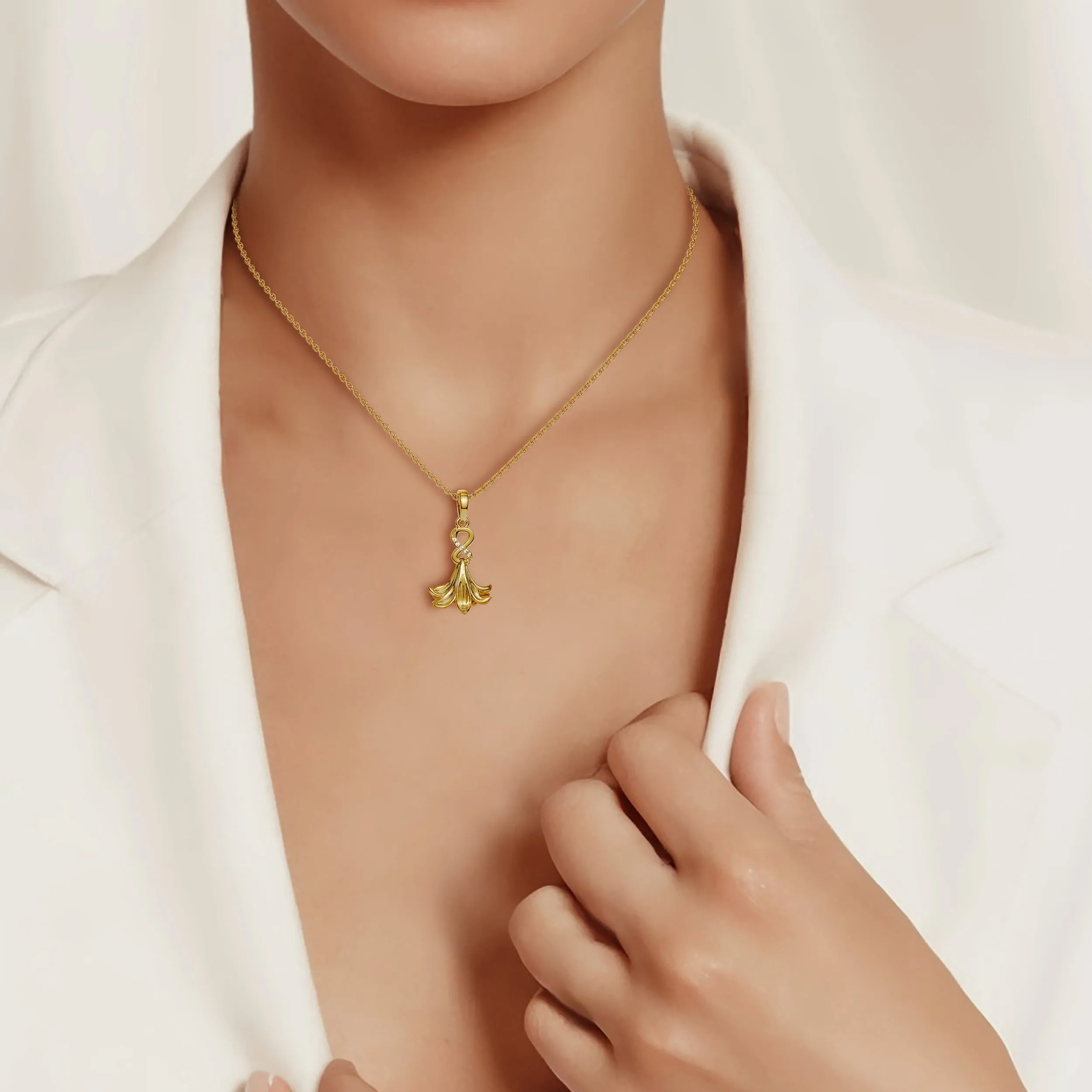 Lily Flower Charm Pendant sold by Vanimy Jewelry product image thumbnail 4