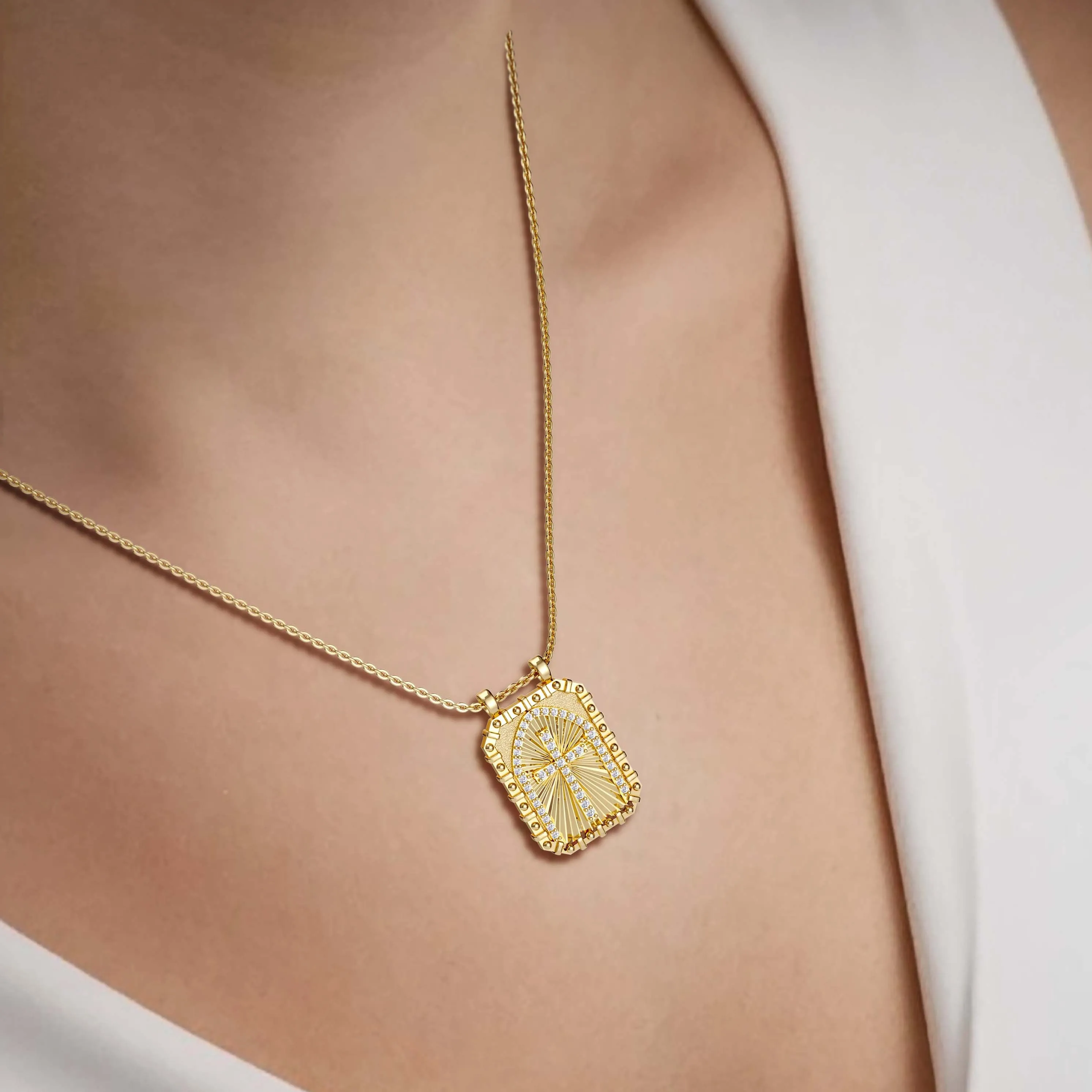 Be Anxious For Nothing Cross Medallion Pendant Engraved Necklace sold by Vanimy Jewelry product image thumbnail 2