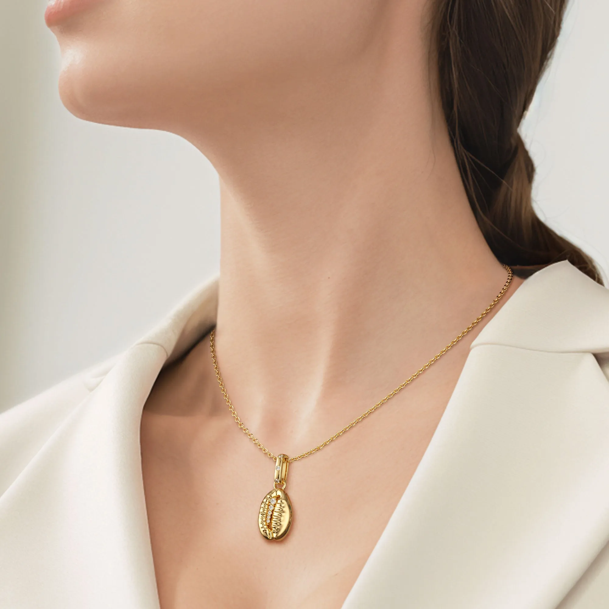 Cowrie Shell Charm Pendant sold by Vanimy Jewelry product image thumbnail 3