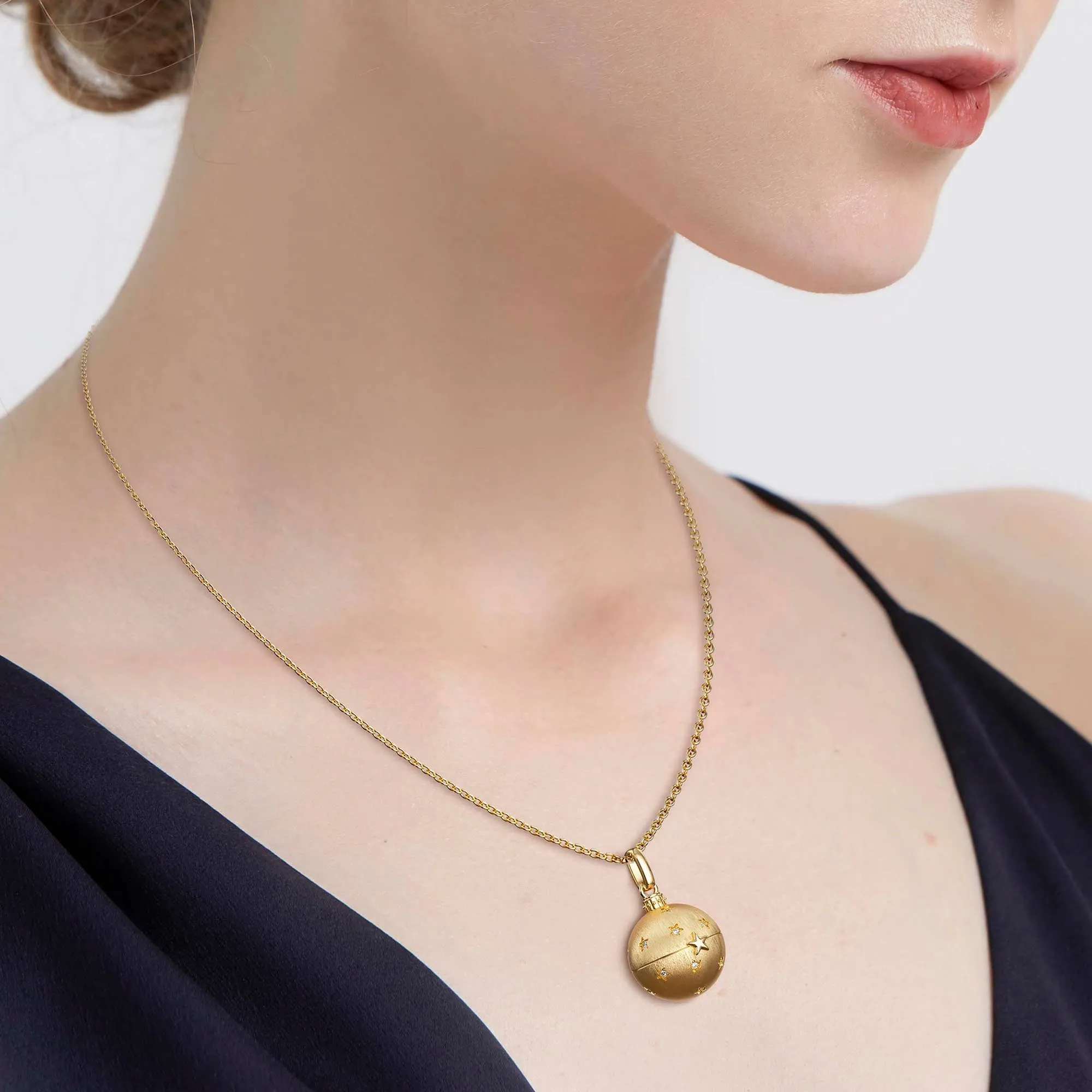 ‘You are My Treasure' Pink Heart Celestial Star Amulet Christmas Ball Locket Pendant sold by Vanimy Jewelry product image thumbnail 3