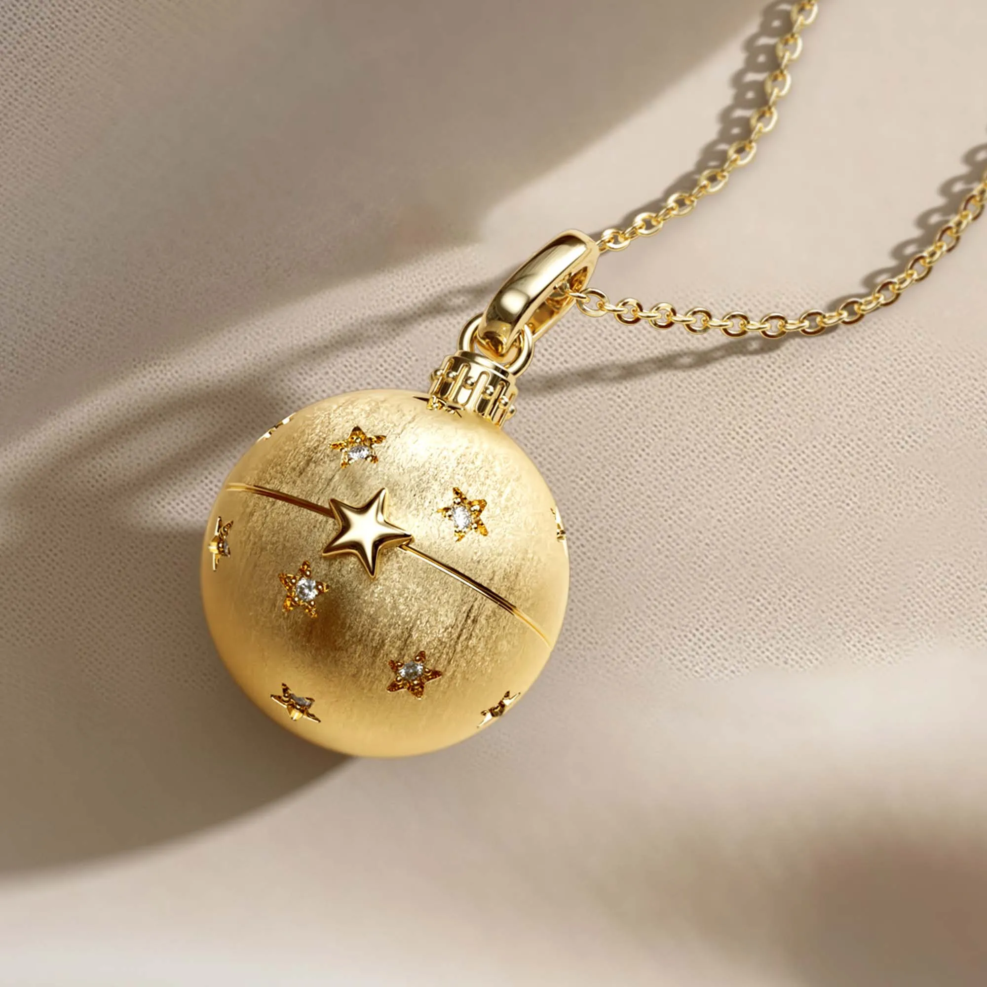 ‘You are My Treasure' Pink Heart Celestial Star Amulet Christmas Ball Locket Pendant sold by Vanimy Jewelry product image thumbnail 5