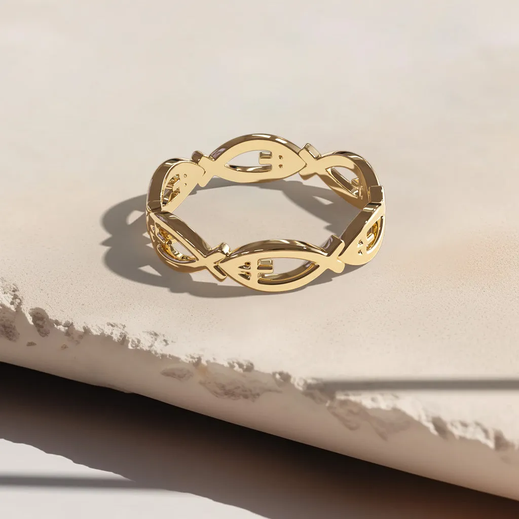 Jesus Fish Eternity Ring sold by Vanimy Jewelry product image thumbnail 5