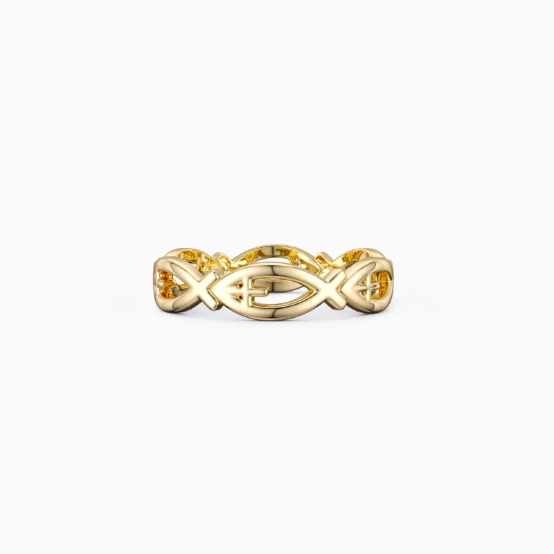 Jesus Fish Eternity Ring sold by Vanimy Jewelry