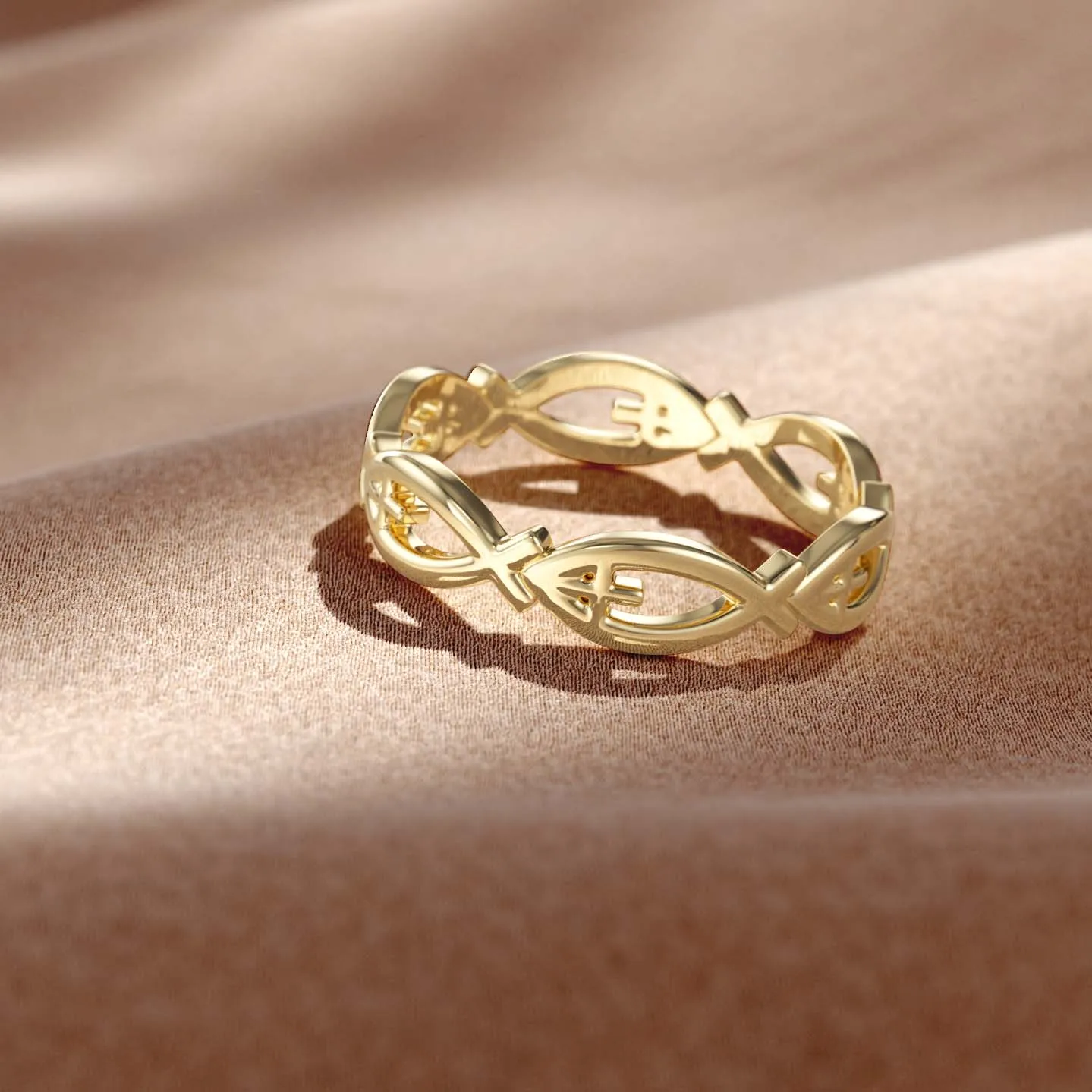 Jesus Fish Eternity Ring sold by Vanimy Jewelry product image thumbnail 2