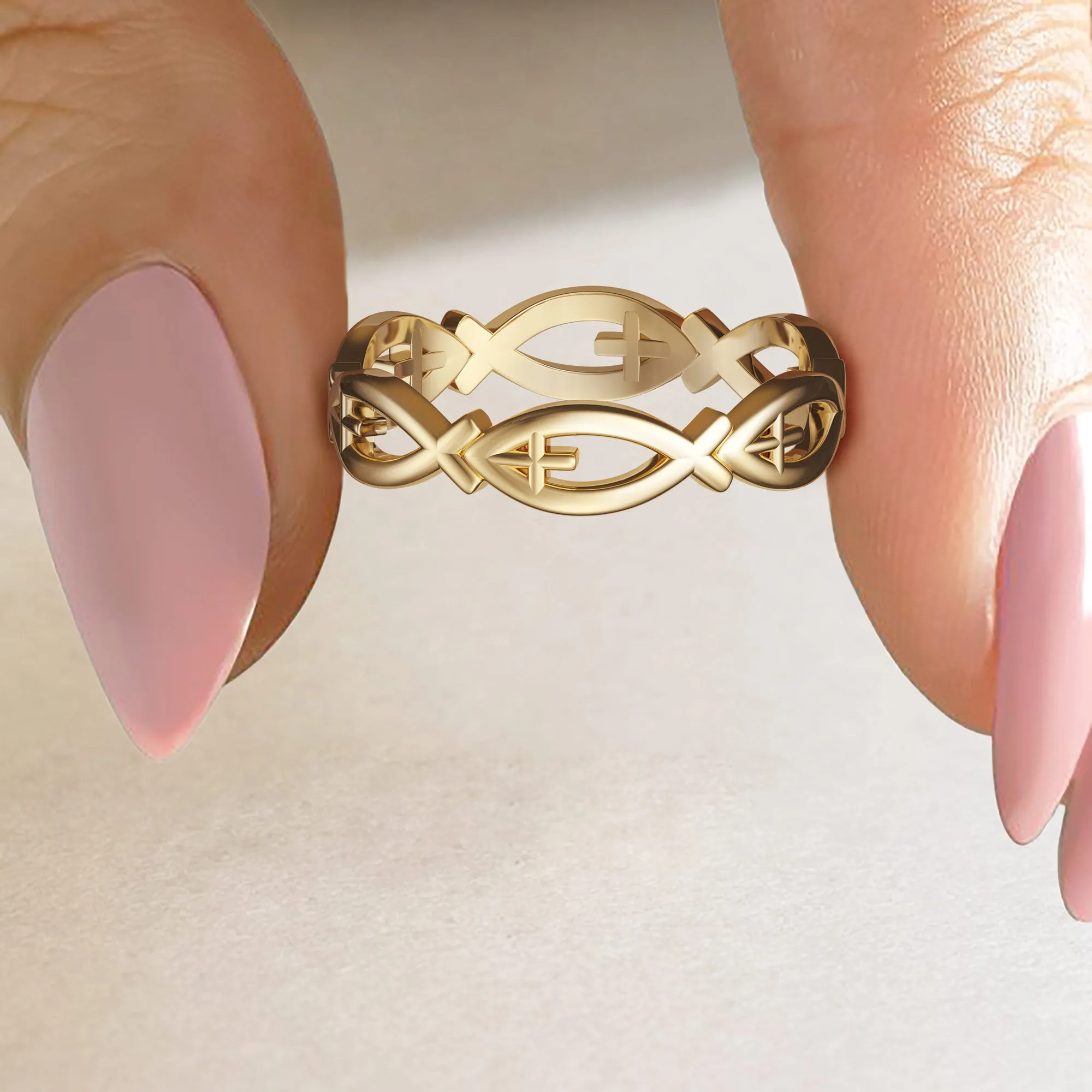 Jesus Fish Eternity Ring sold by Vanimy Jewelry product image thumbnail 4