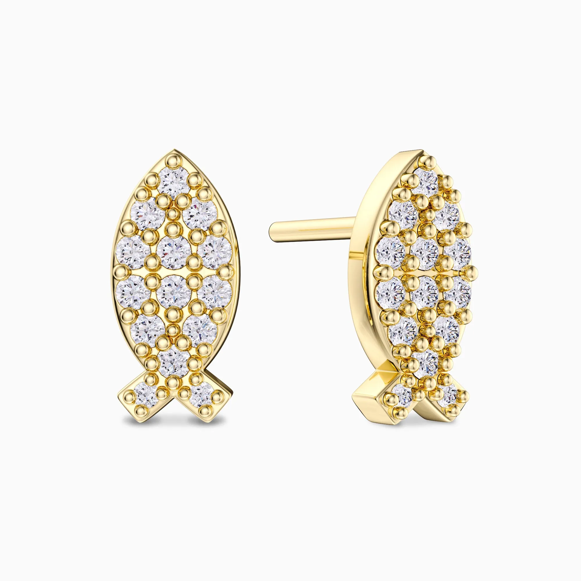 Sacred Ichthys Stud Earrings sold by Vanimy Jewelry