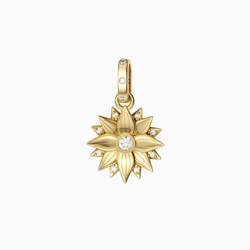 Bloom in Peace Lotus Flower Charm Pendant sold by Vanimy Jewelry