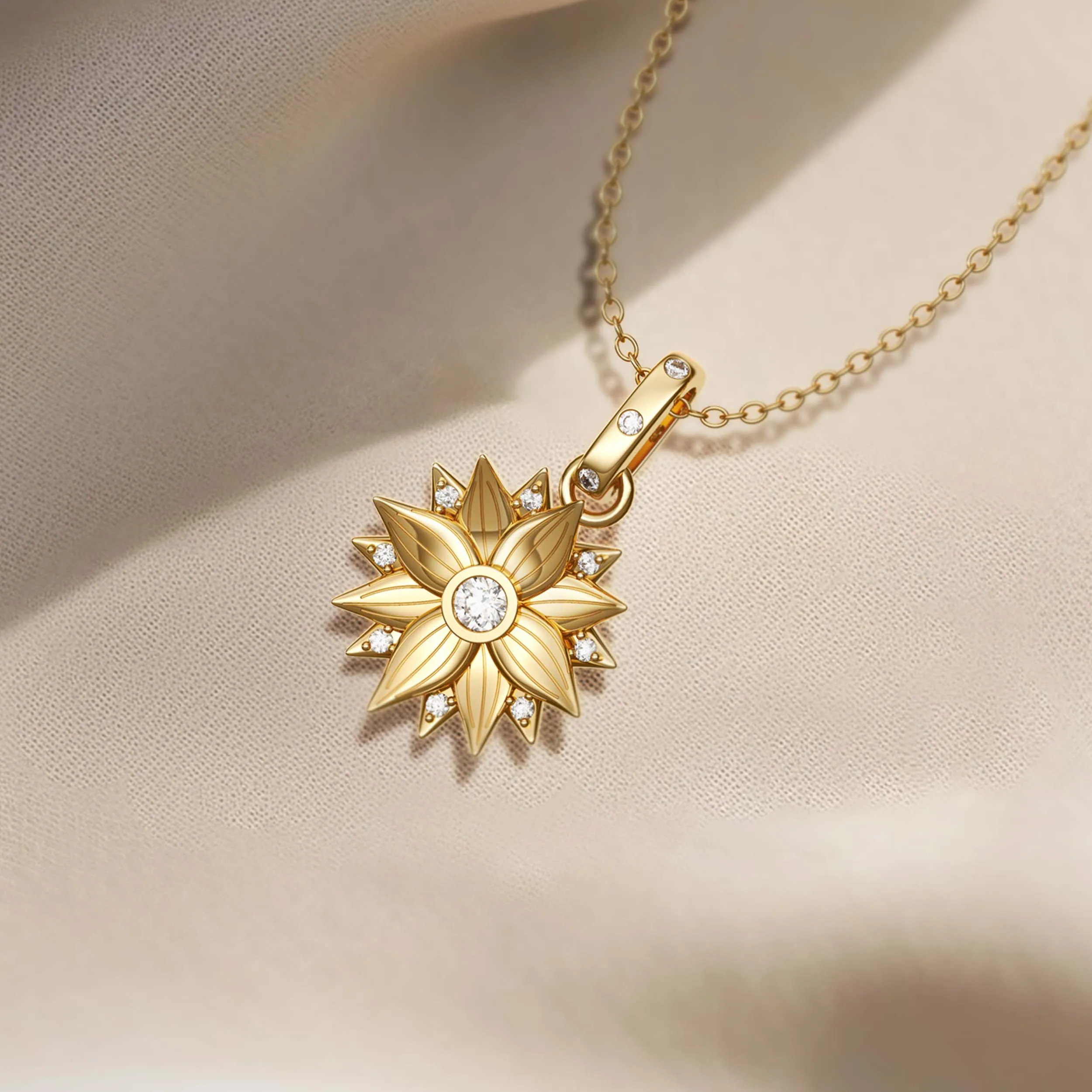 Bloom in Peace Lotus Flower Charm Pendant sold by Vanimy Jewelry product image thumbnail 5