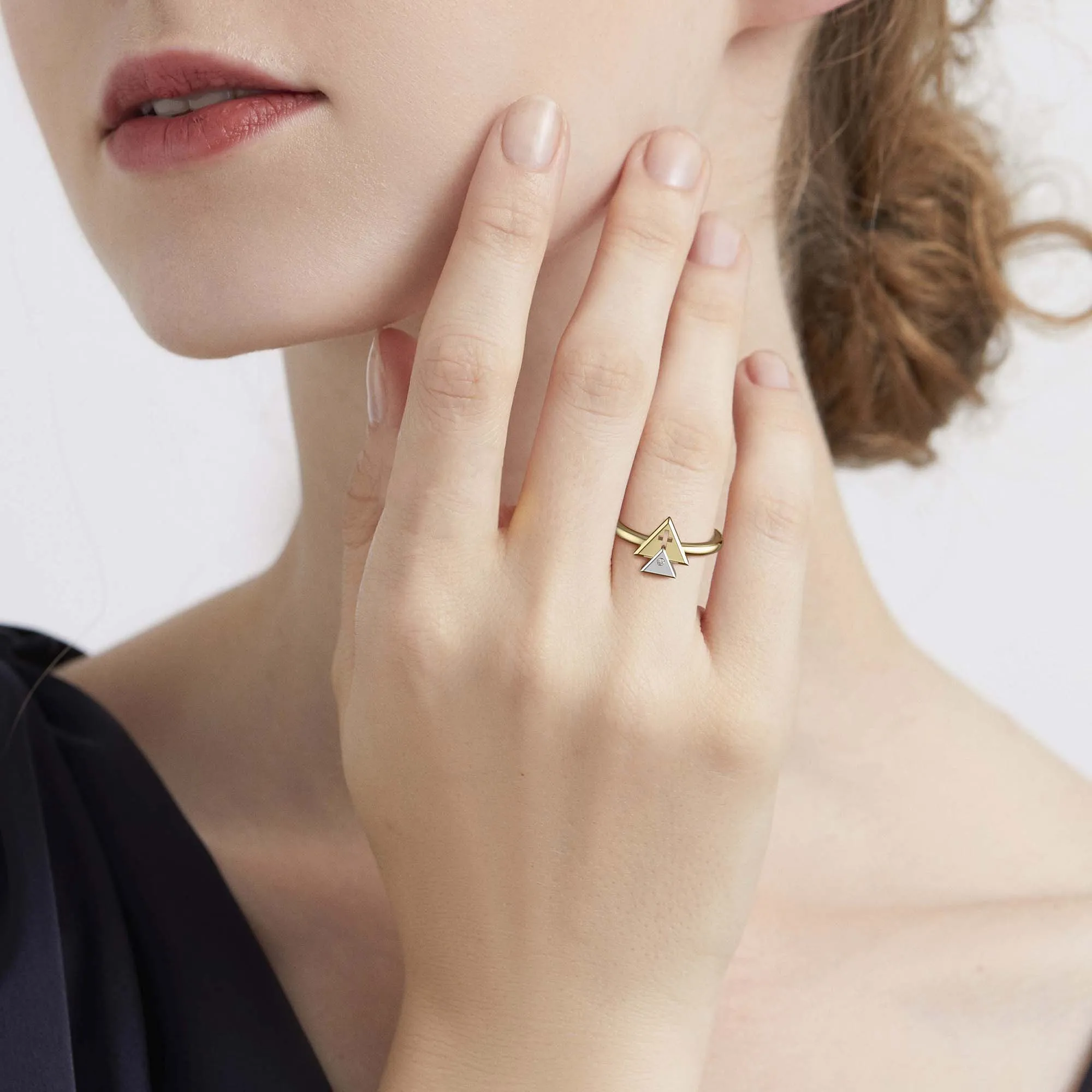 Divine Cross Charm Trinity Triangle Ring sold by Vanimy Jewelry product image thumbnail 4