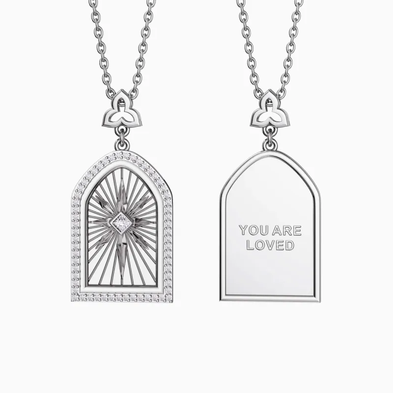 You Are Loved Cross Medallion Pendant Engraved Necklace sold by Vanimy Jewelry