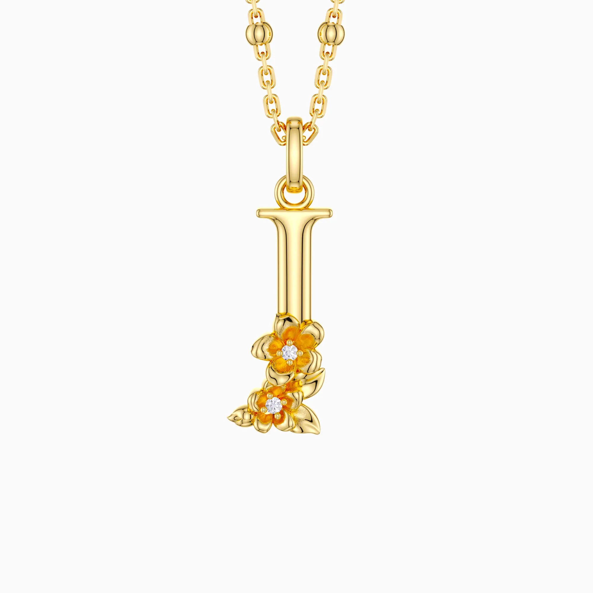 Jasmine Blossom Letter J Pendant sold by Vanimy Jewelry product image thumbnail 2