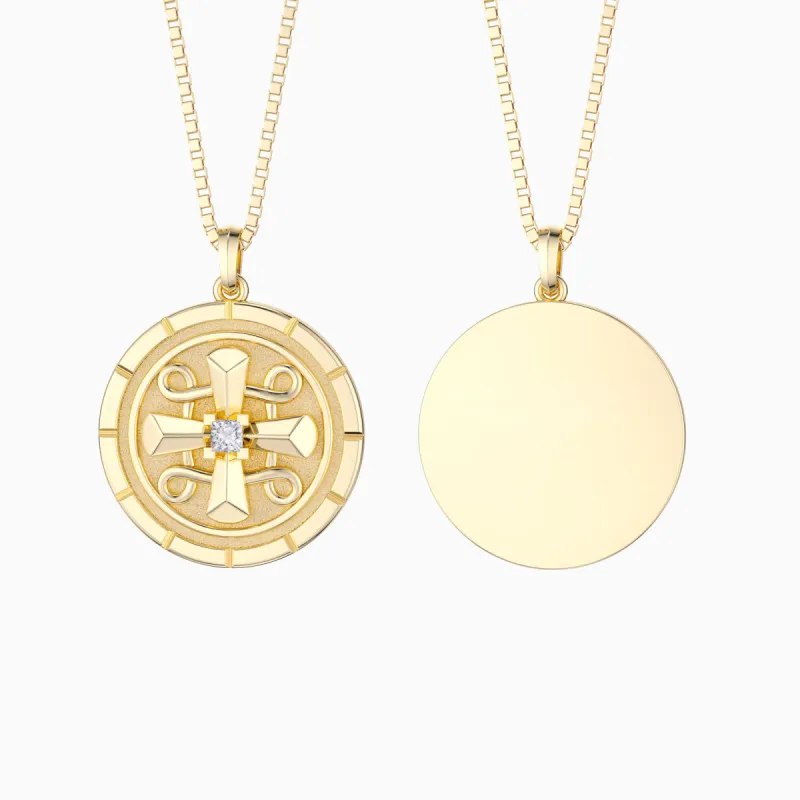 Personalized Guiding Grace Cross Medallion Necklace sold by Vanimy Jewelry