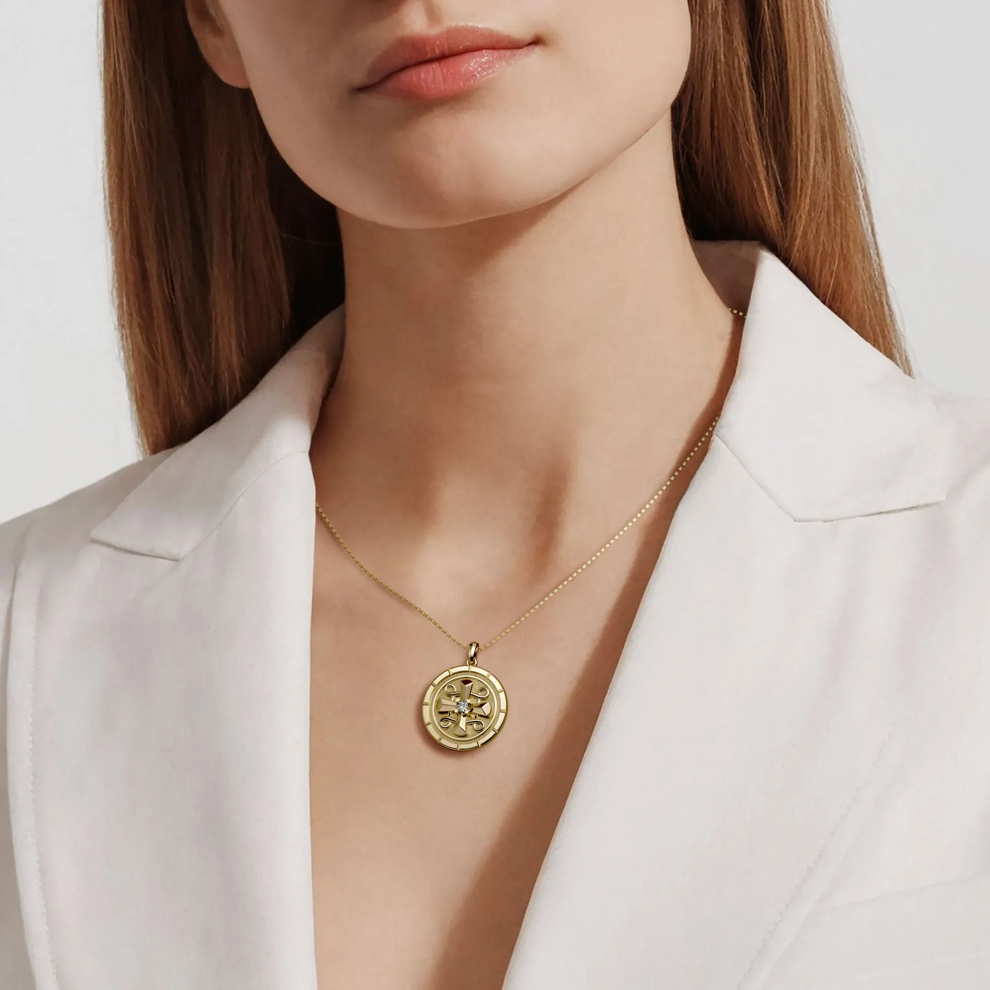 Personalized Guiding Grace Cross Medallion Necklace sold by Vanimy Jewelry product image thumbnail 2