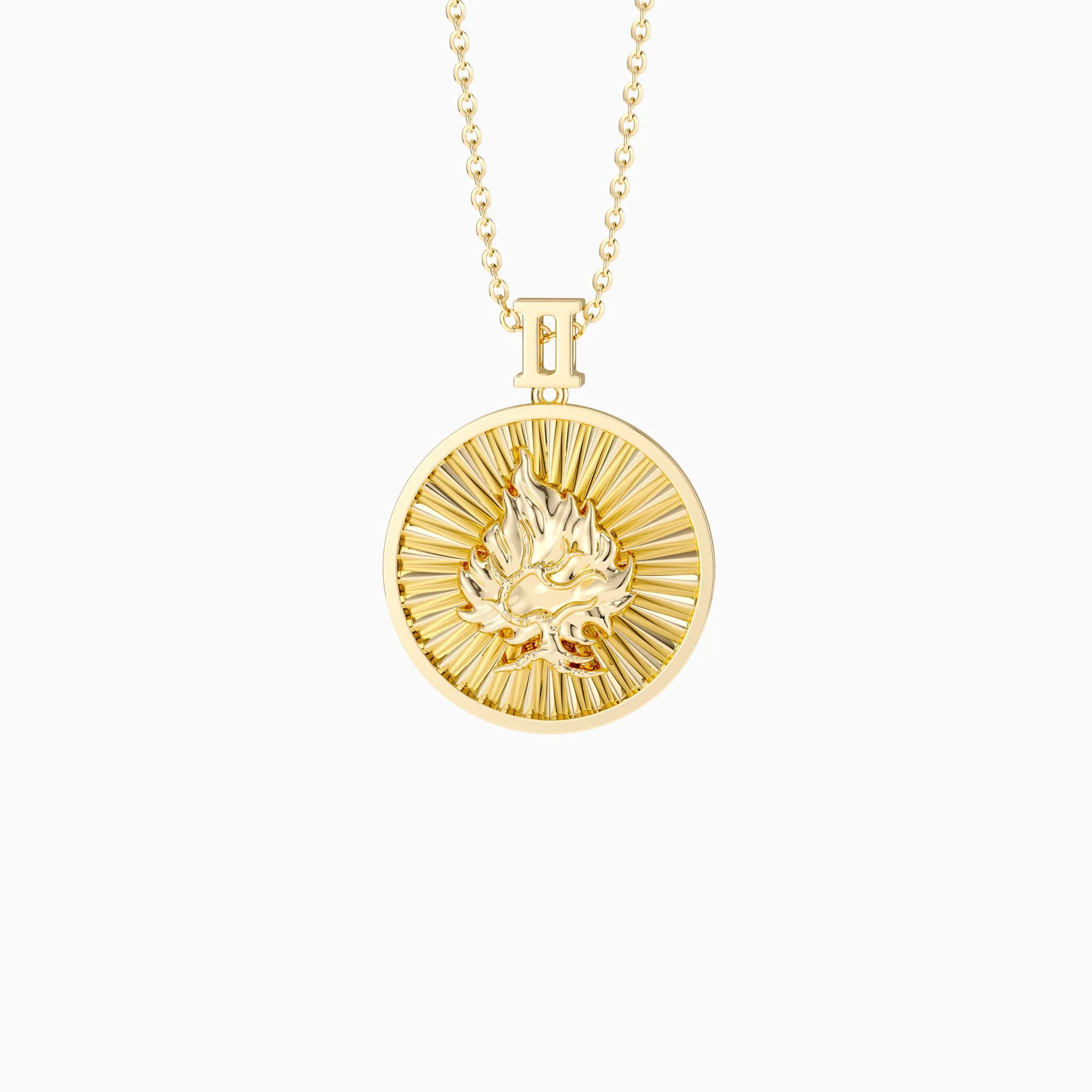 Promised Land Molten Fire Burning Bush Coin Medallion Necklace sold by Vanimy Jewelry