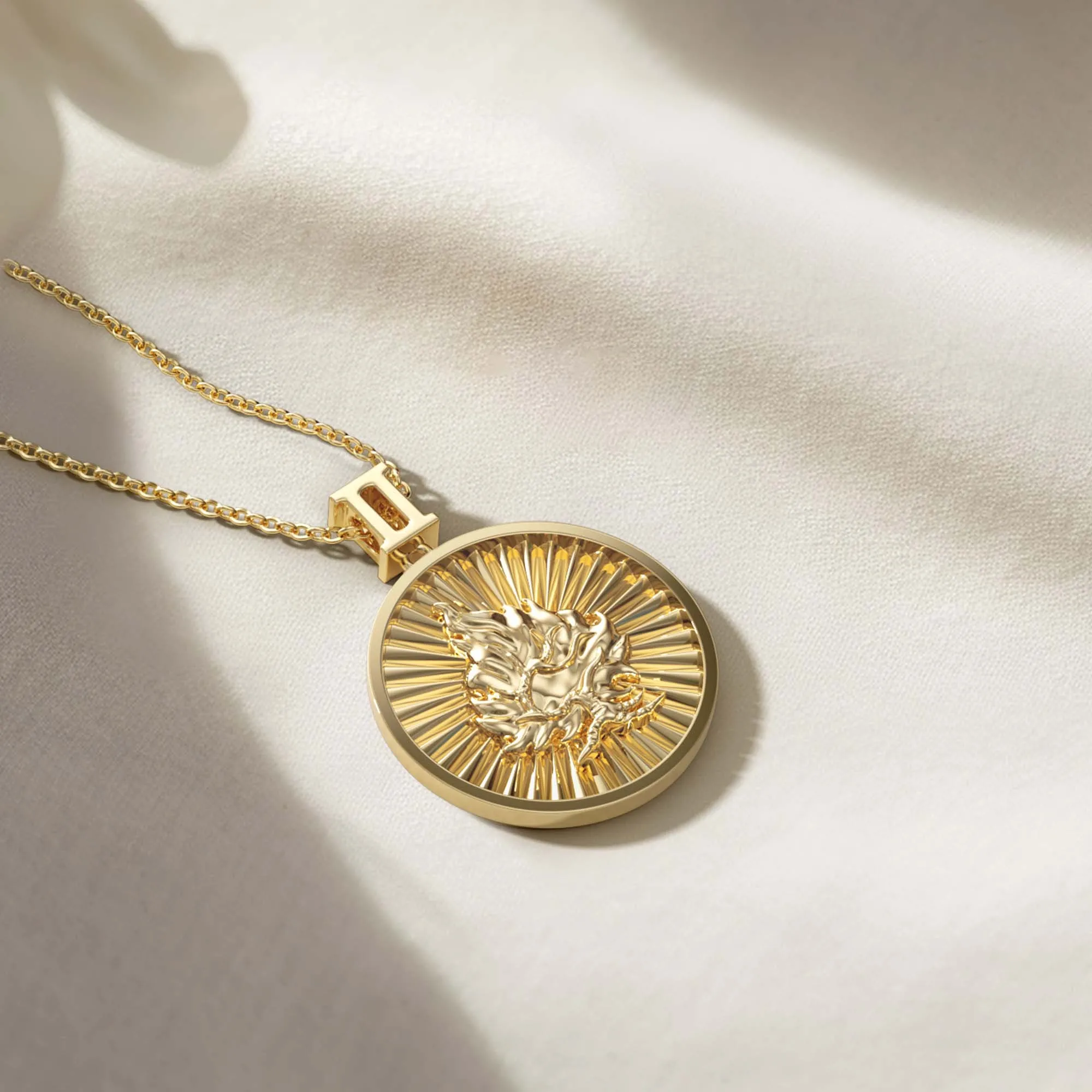 Promised Land Molten Fire Burning Bush Coin Medallion Necklace sold by Vanimy Jewelry product image thumbnail 5