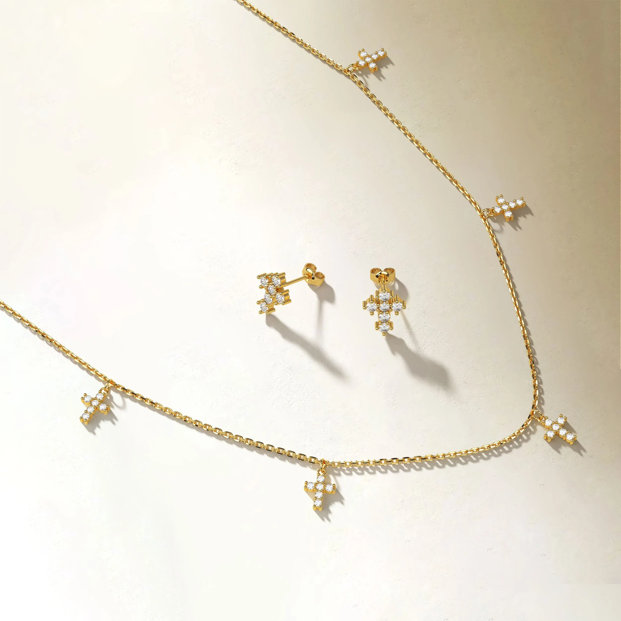 Five Cross Station Necklace sold by Vanimy Jewelry product image thumbnail 4