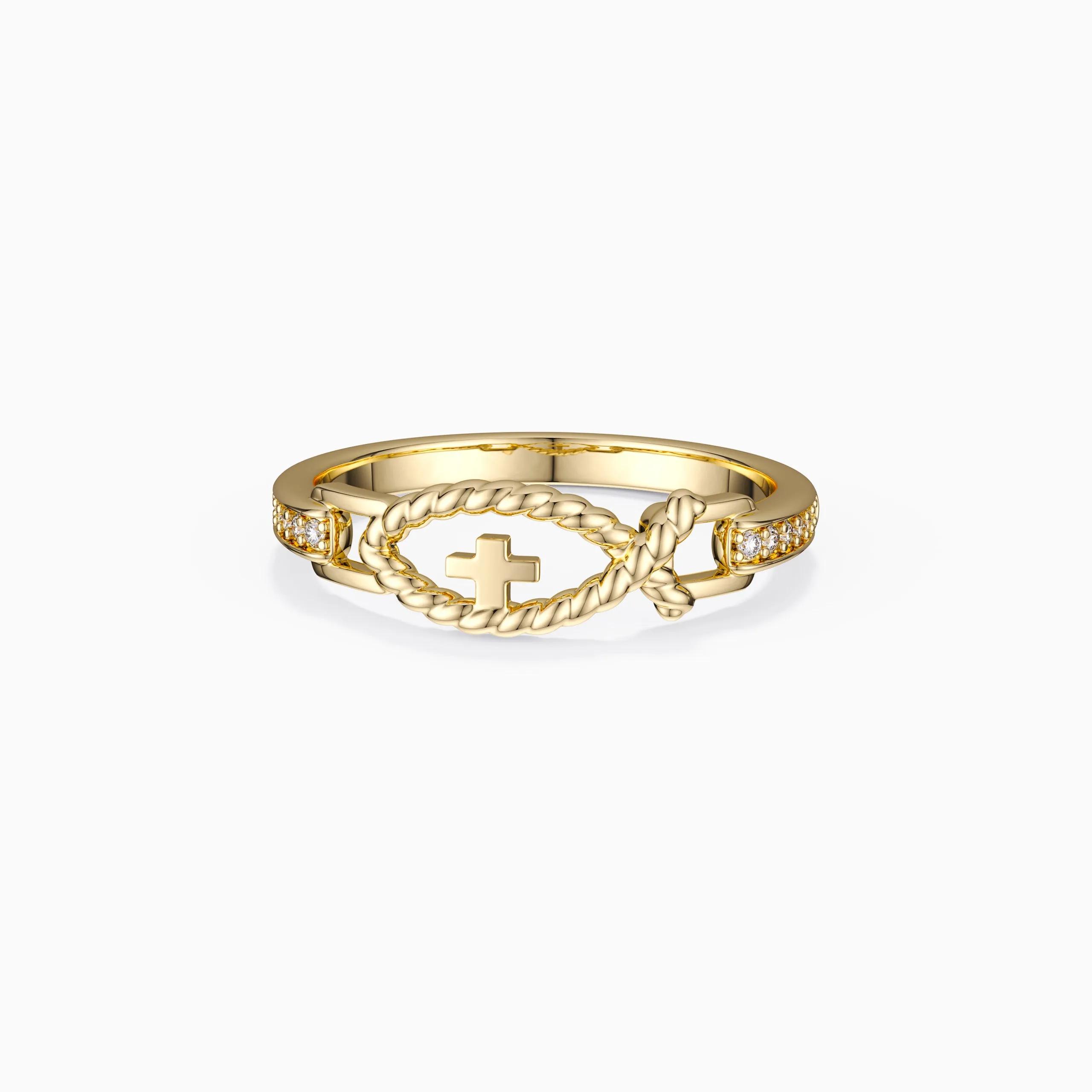 Hollow Cord Ichthys Ring sold by Vanimy Jewelry product image thumbnail 5