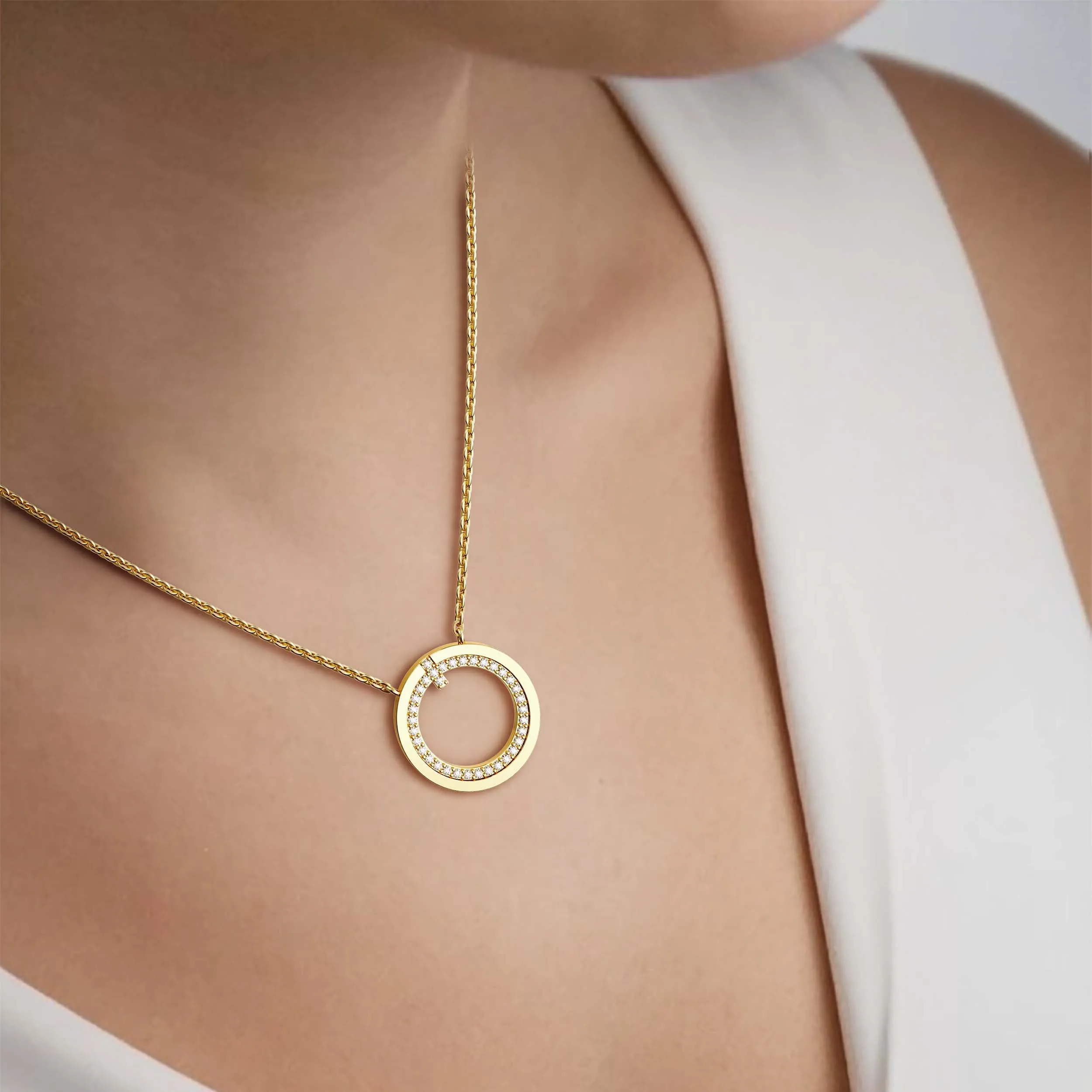 Pavé Circle Cross Necklace sold by Vanimy Jewelry product image thumbnail 2