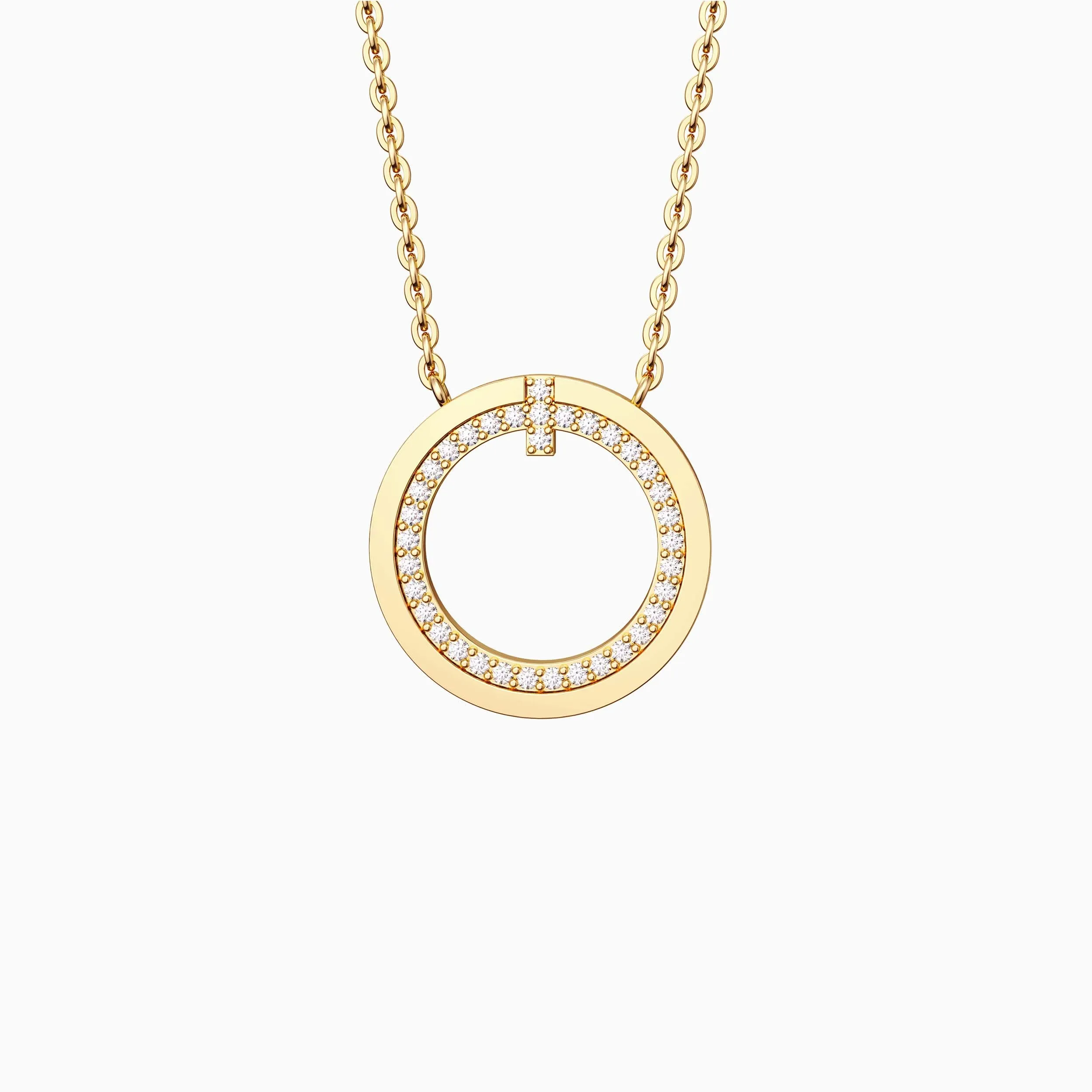 Pavé Circle Cross Necklace sold by Vanimy Jewelry